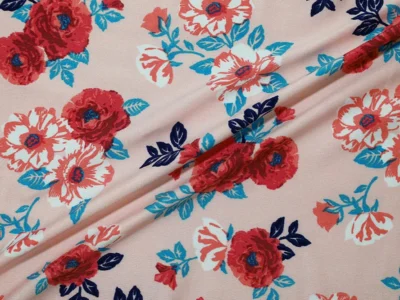 Double Brushed Polyester Jersey - Pink Floral