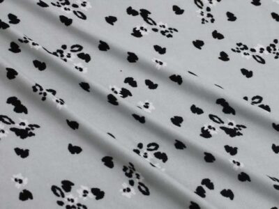 Double Brushed Polyester Jersey - Light Blue/Black