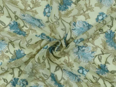 Polyester Chiffon - Taupe/Blue