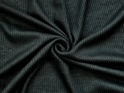 Polyester/Rayon Rib Knit - Black