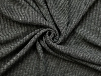 Polyester/Rayon Rib Knit - Charcoal