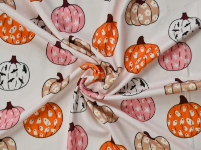 Double Brushed Polyester Jersey - Pumpkins