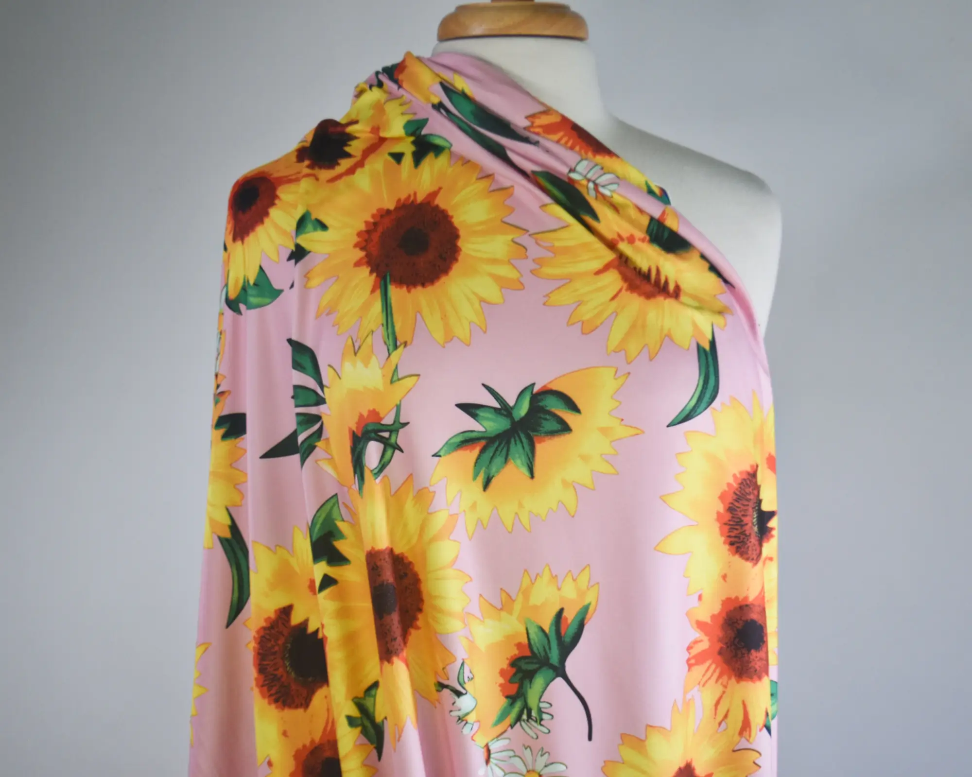 Double Brushed Polyester Jersey - Pink Sunflower - Image 5