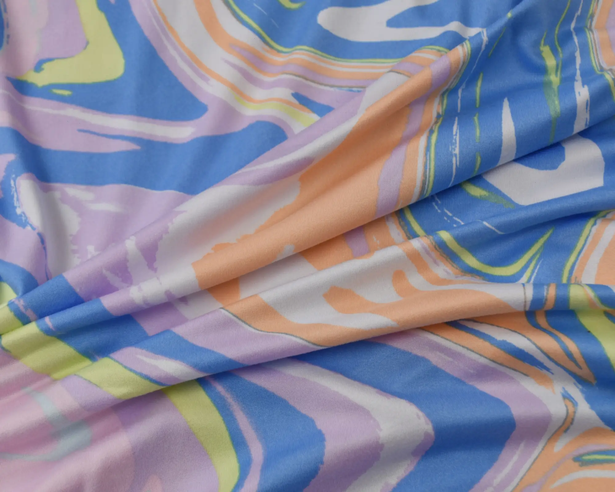 Double Brushed Polyester Jersey - Blue Swirl - Image 4