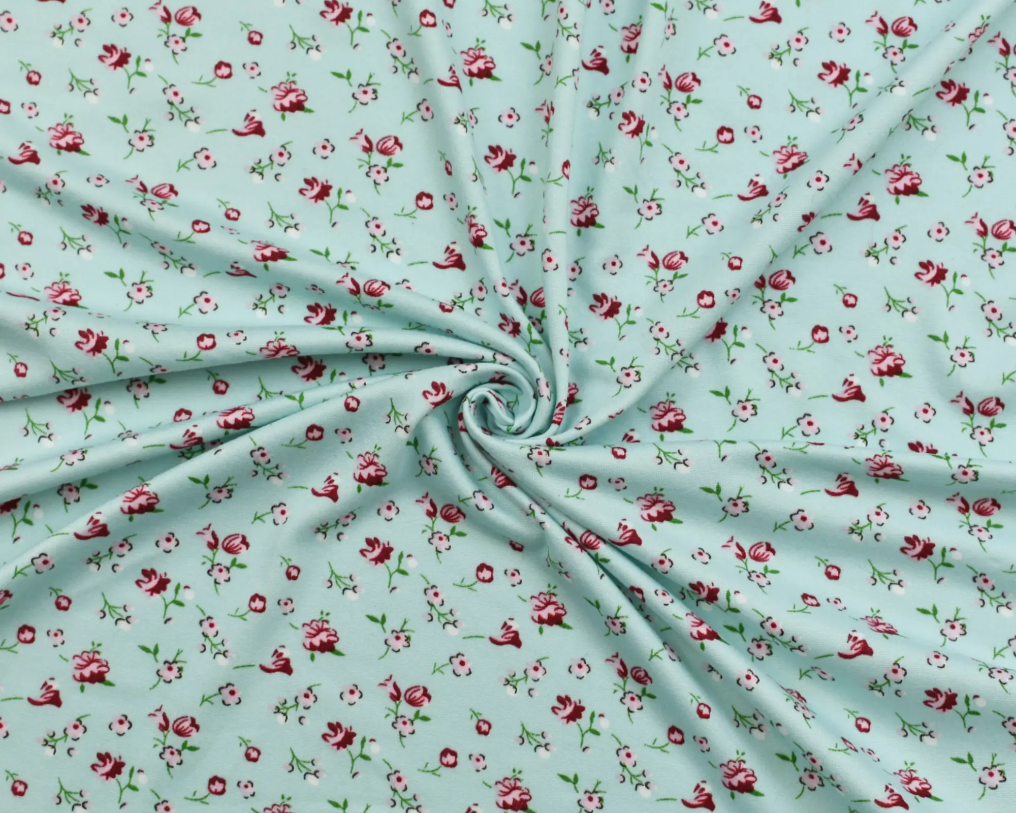 Double Brushed Polyester Jersey - Mint Floral