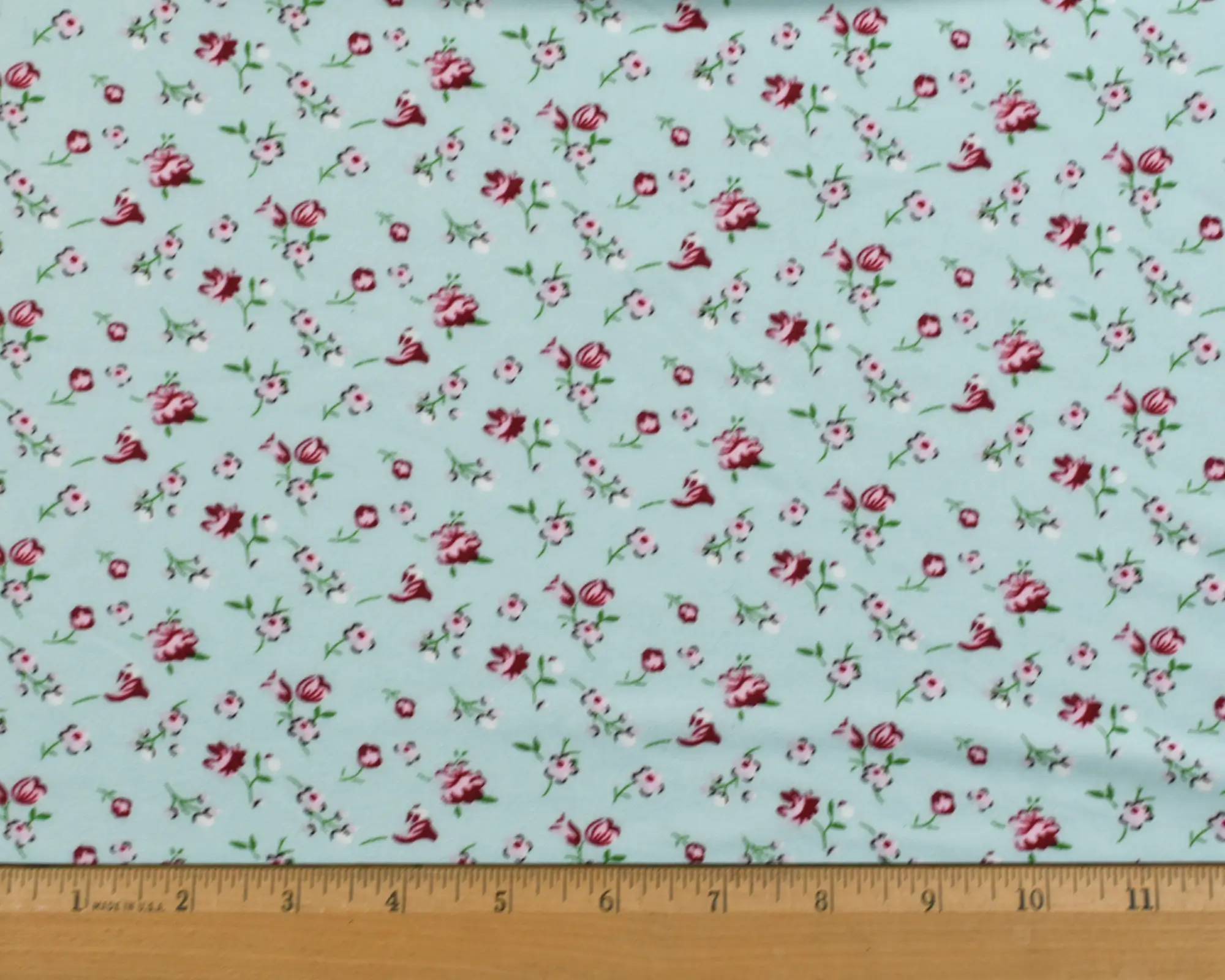 Double Brushed Polyester Jersey - Mint Floral - Image 3