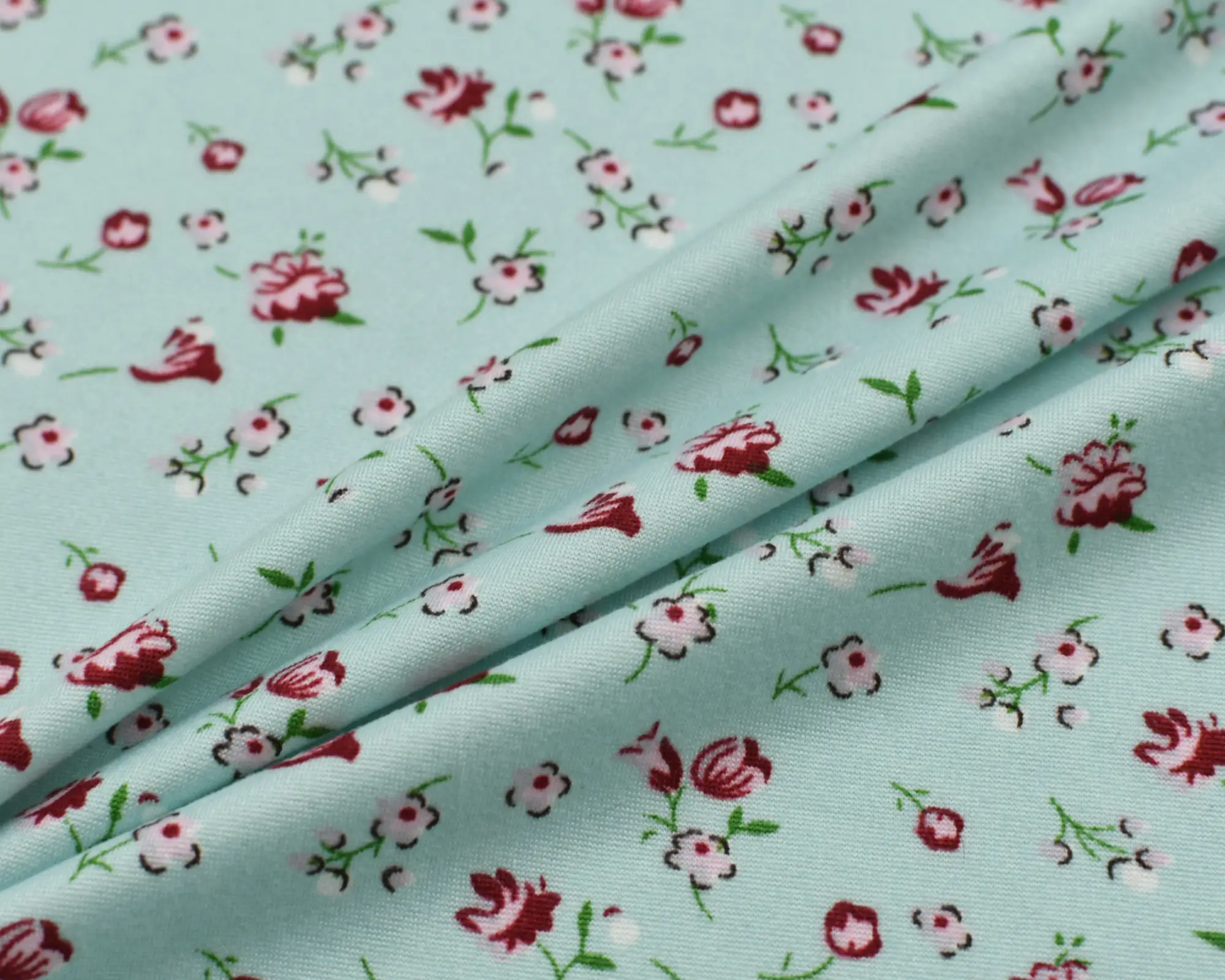 Double Brushed Polyester Jersey - Mint Floral - Image 4