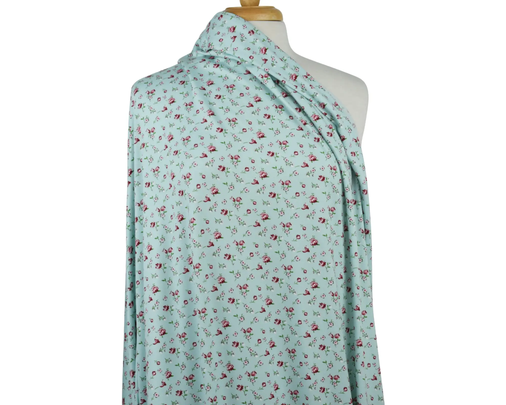 Double Brushed Polyester Jersey - Mint Floral - Image 5