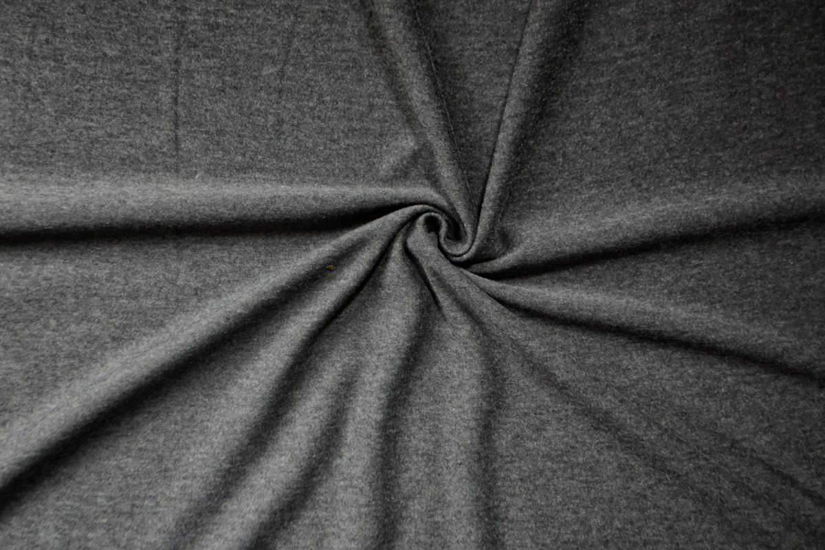 dark gray cotton spandex jersey in swirl pattern