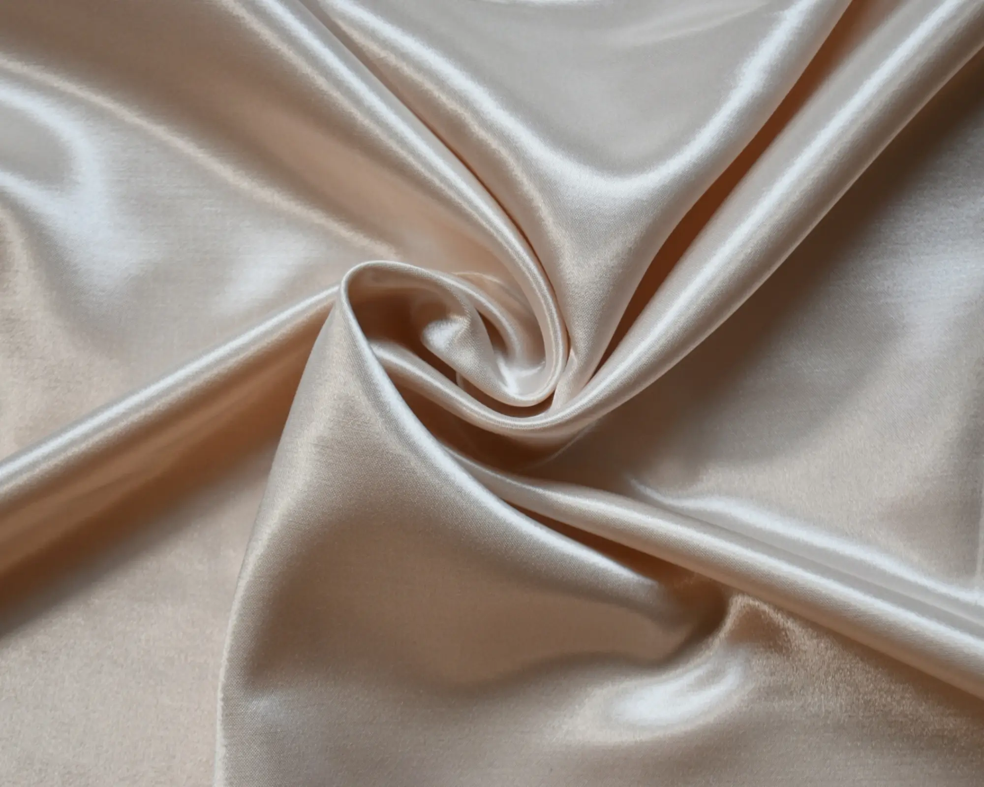 Cream colored rayon/acetate satin fabric