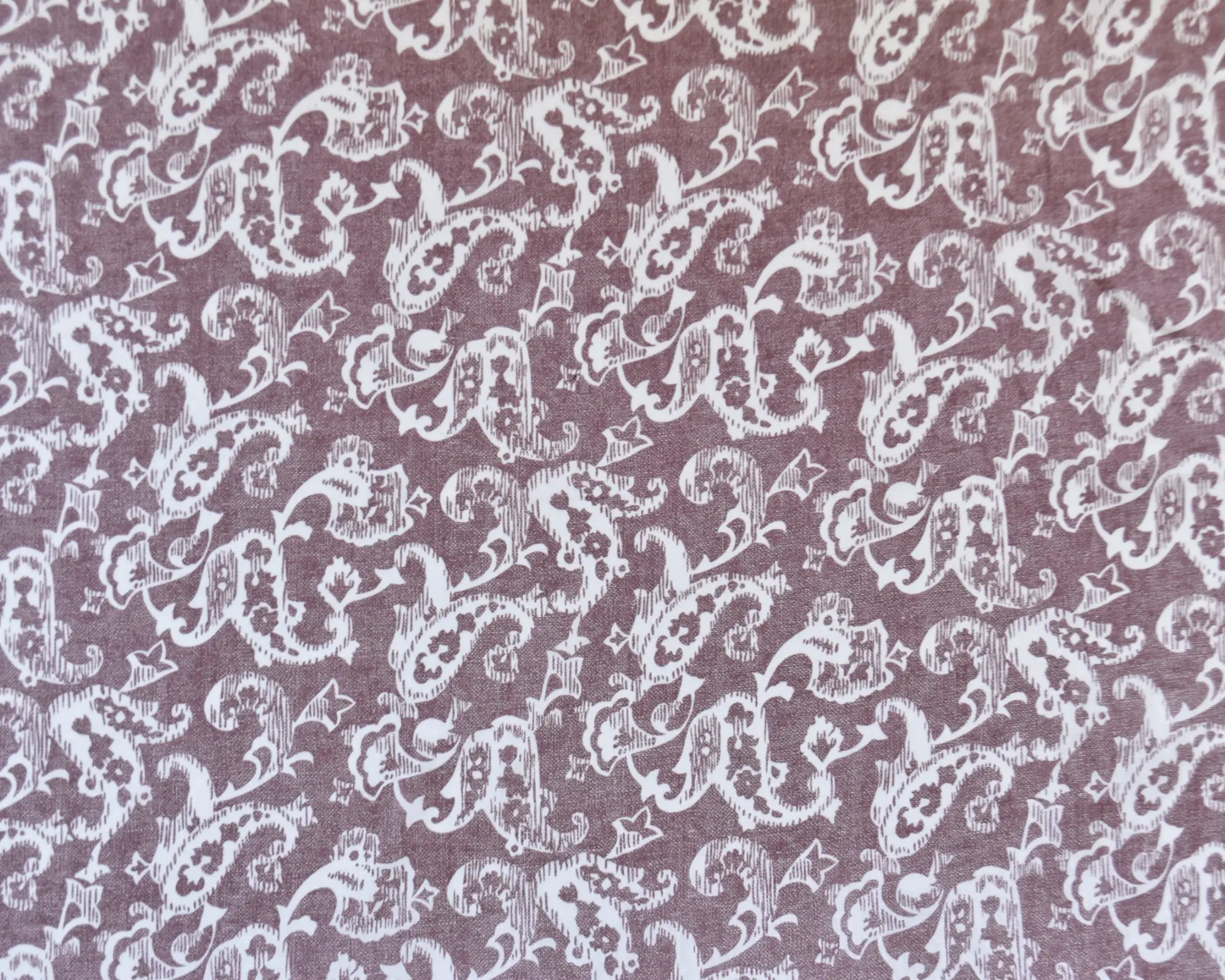 Linen/Cotton Blend - Mauve Paisley Print - Image 2