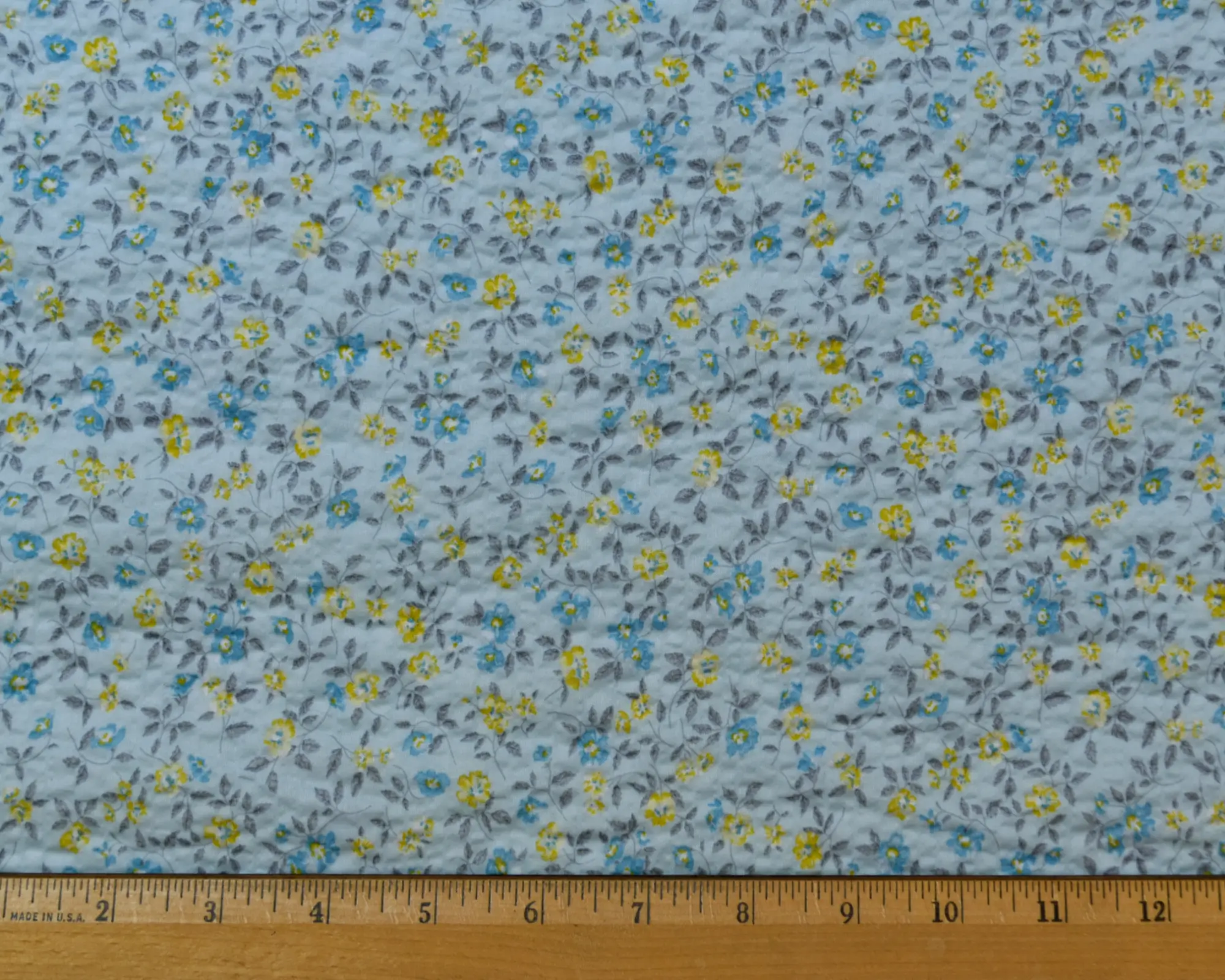 Cotton Gauze - Blue Floral Print - Image 3