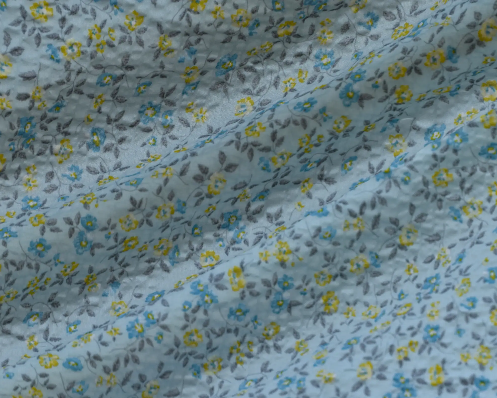 Cotton Gauze - Blue Floral Print - Image 4