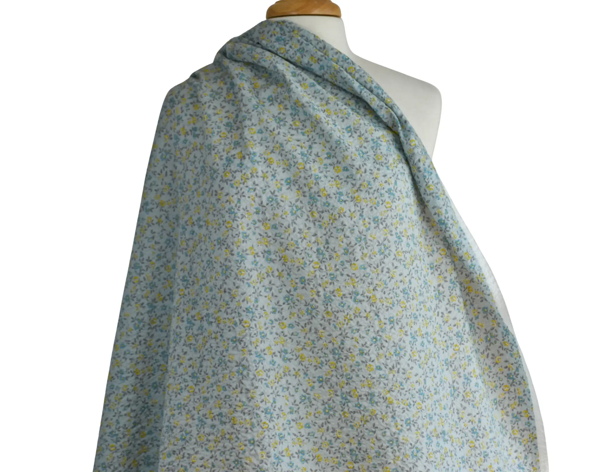 Cotton Gauze - Blue Floral Print - Image 6