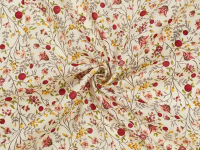 Kokka Cotton Lawn - Red Floral