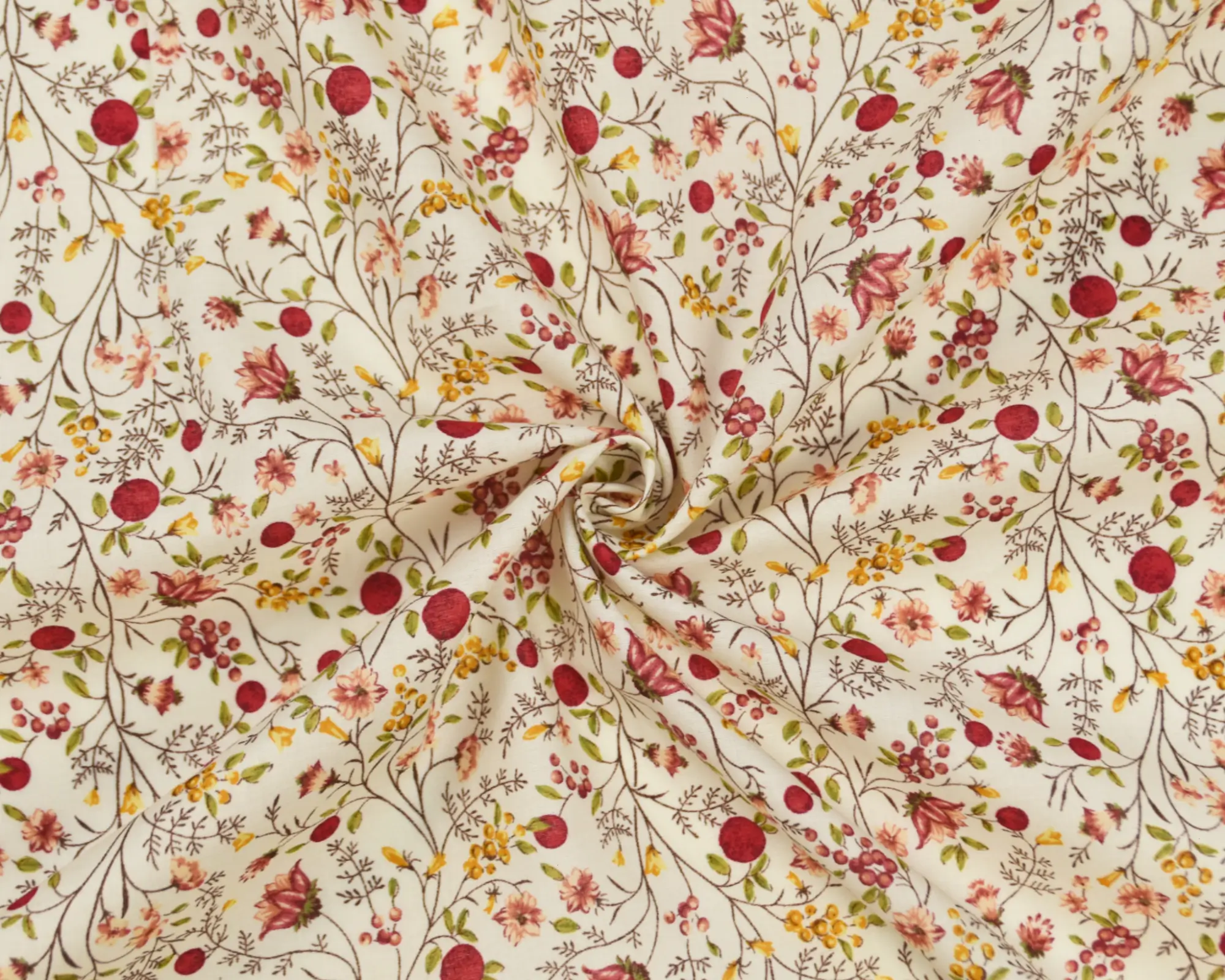 Kokka Cotton Lawn - Red Floral