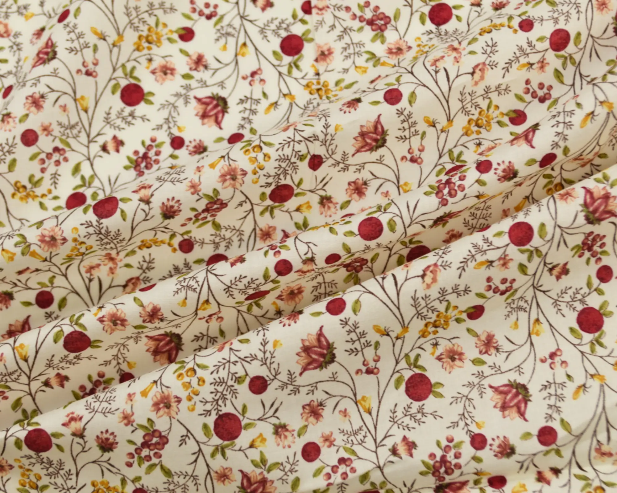 Kokka Cotton Lawn - Red Floral - Image 4