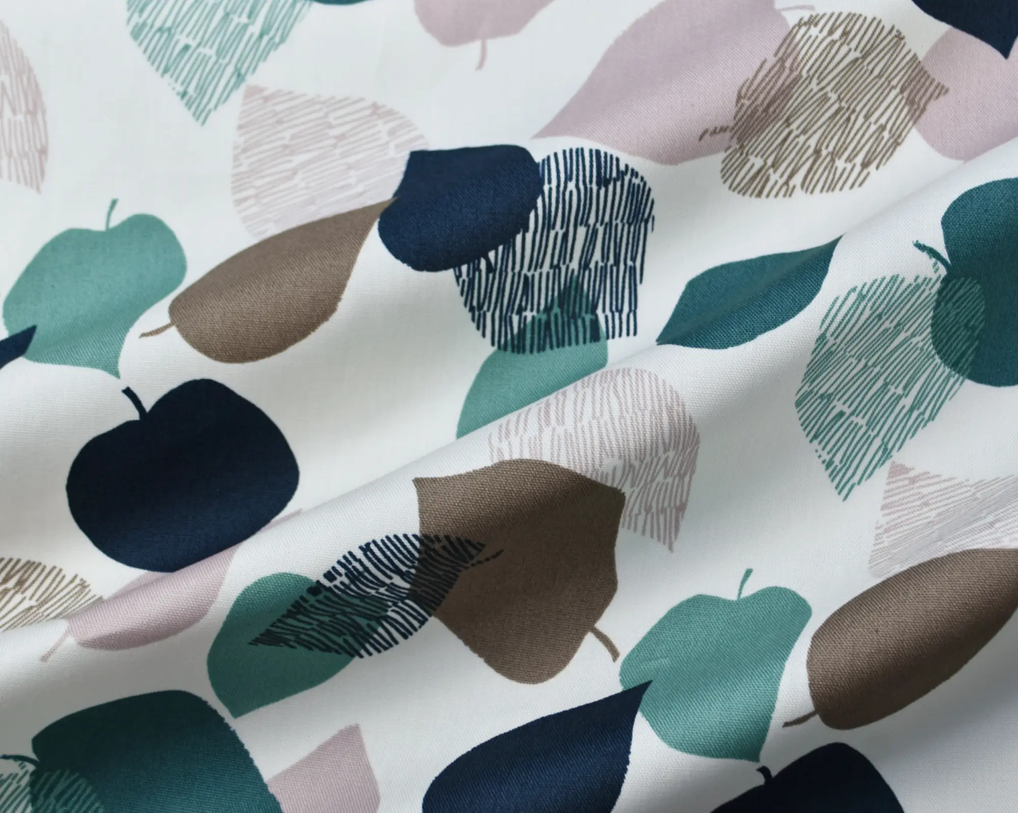 Kokka Cotton Oxford - Teal Leaf Print - Image 5