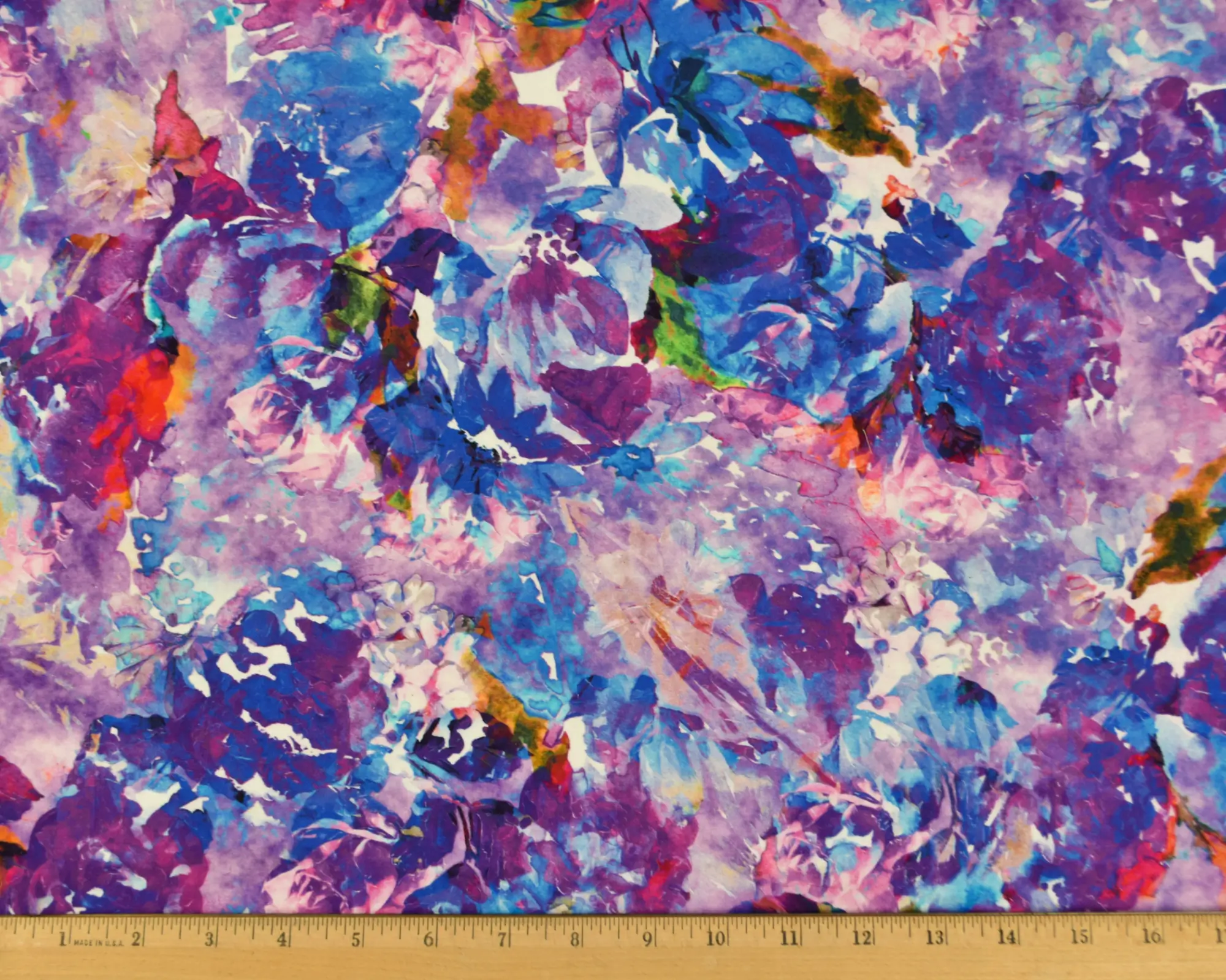 Cotton Sateen - Purple Watercolor Print - Image 3