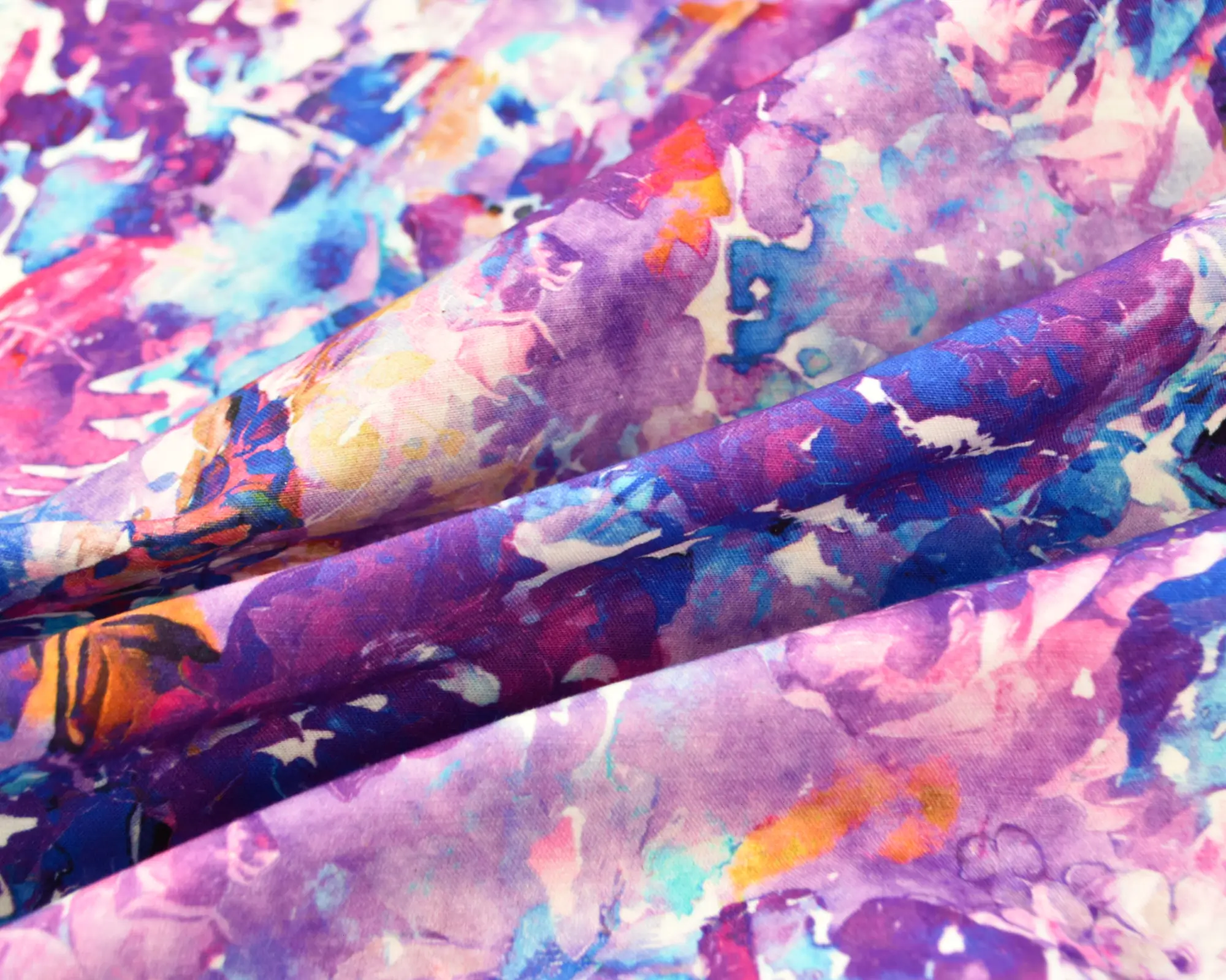 Cotton Sateen - Purple Watercolor Print - Image 4