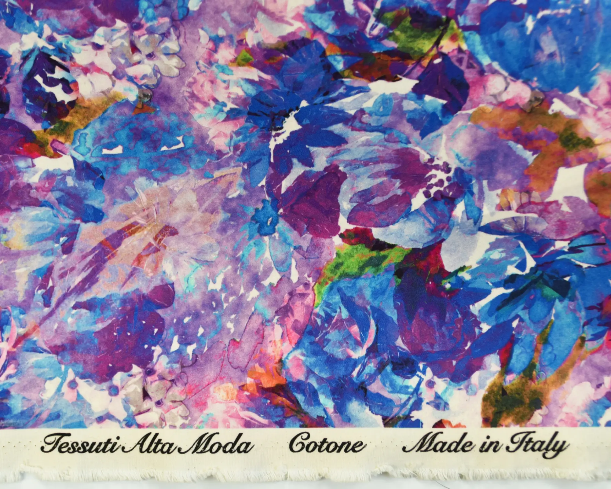 Cotton Sateen - Purple Watercolor Print - Image 5