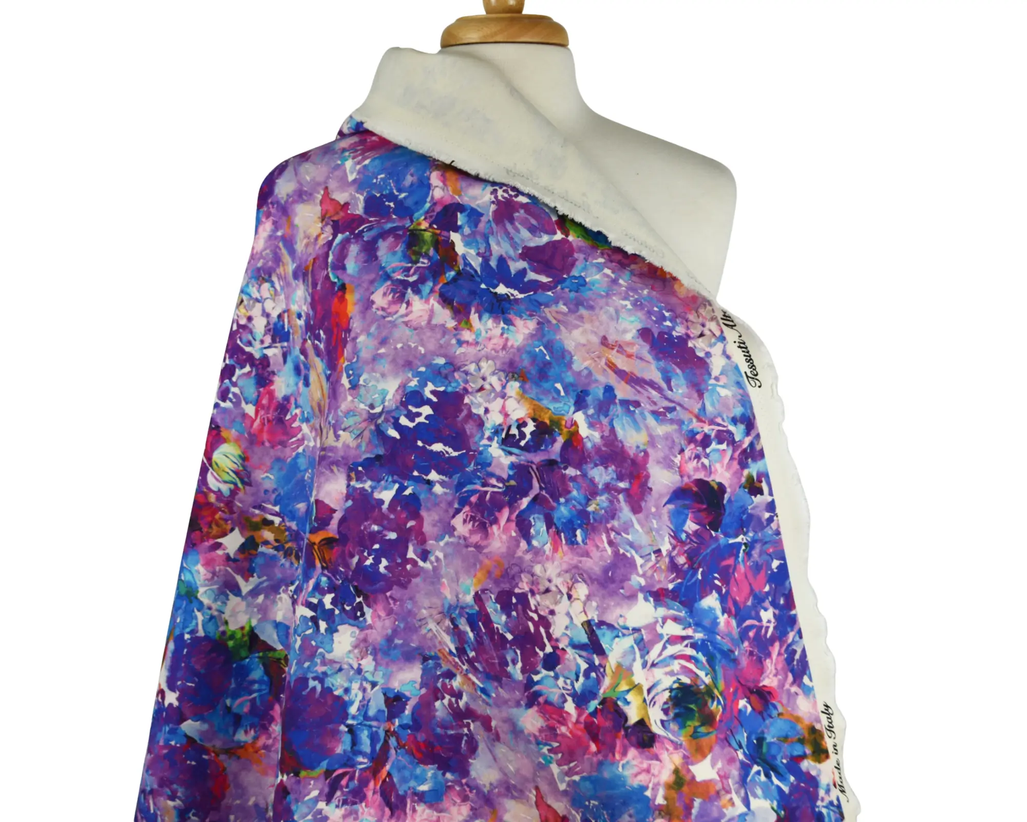 Cotton Sateen - Purple Watercolor Print - Image 6