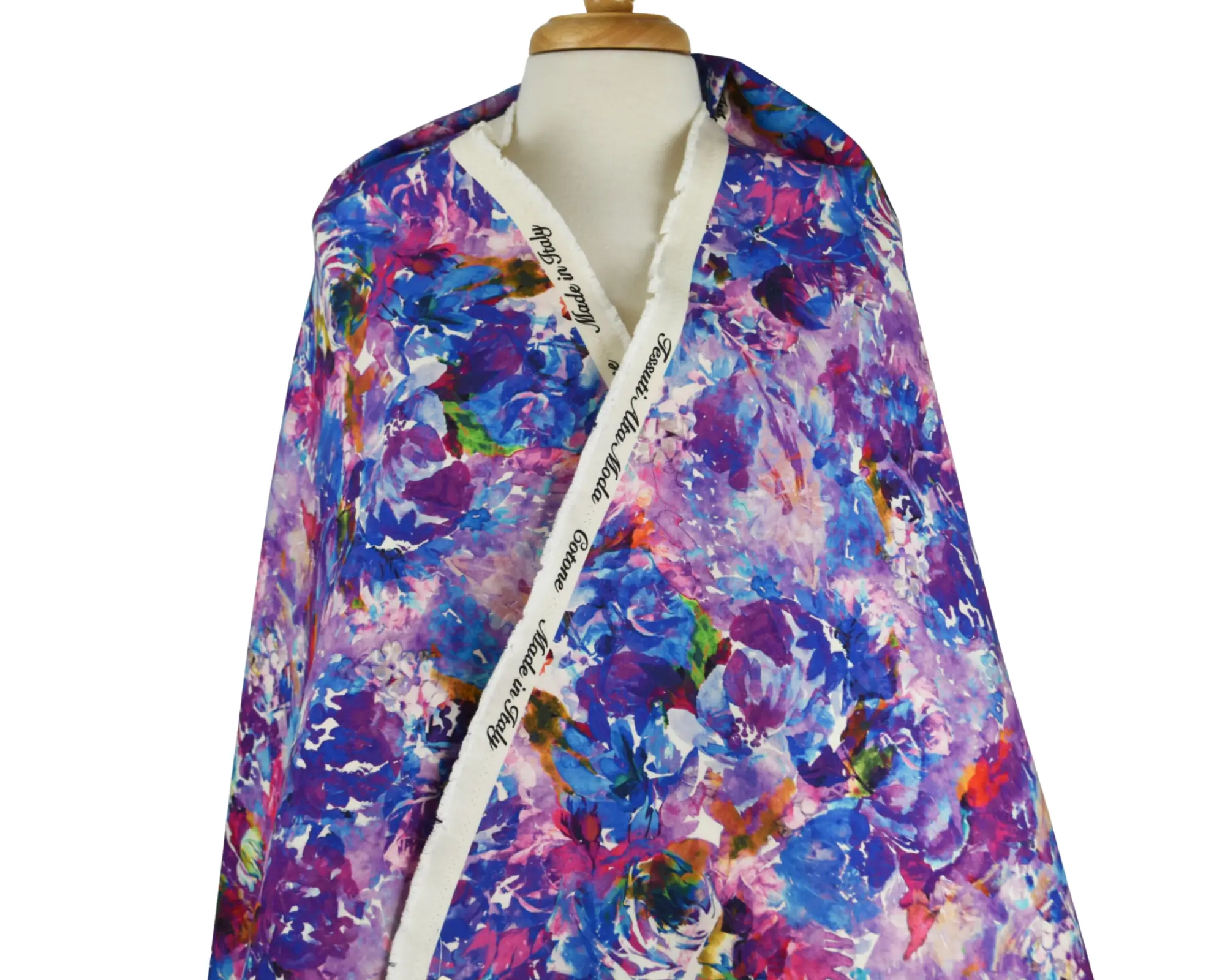 Cotton Sateen - Purple Watercolor Print - Image 7