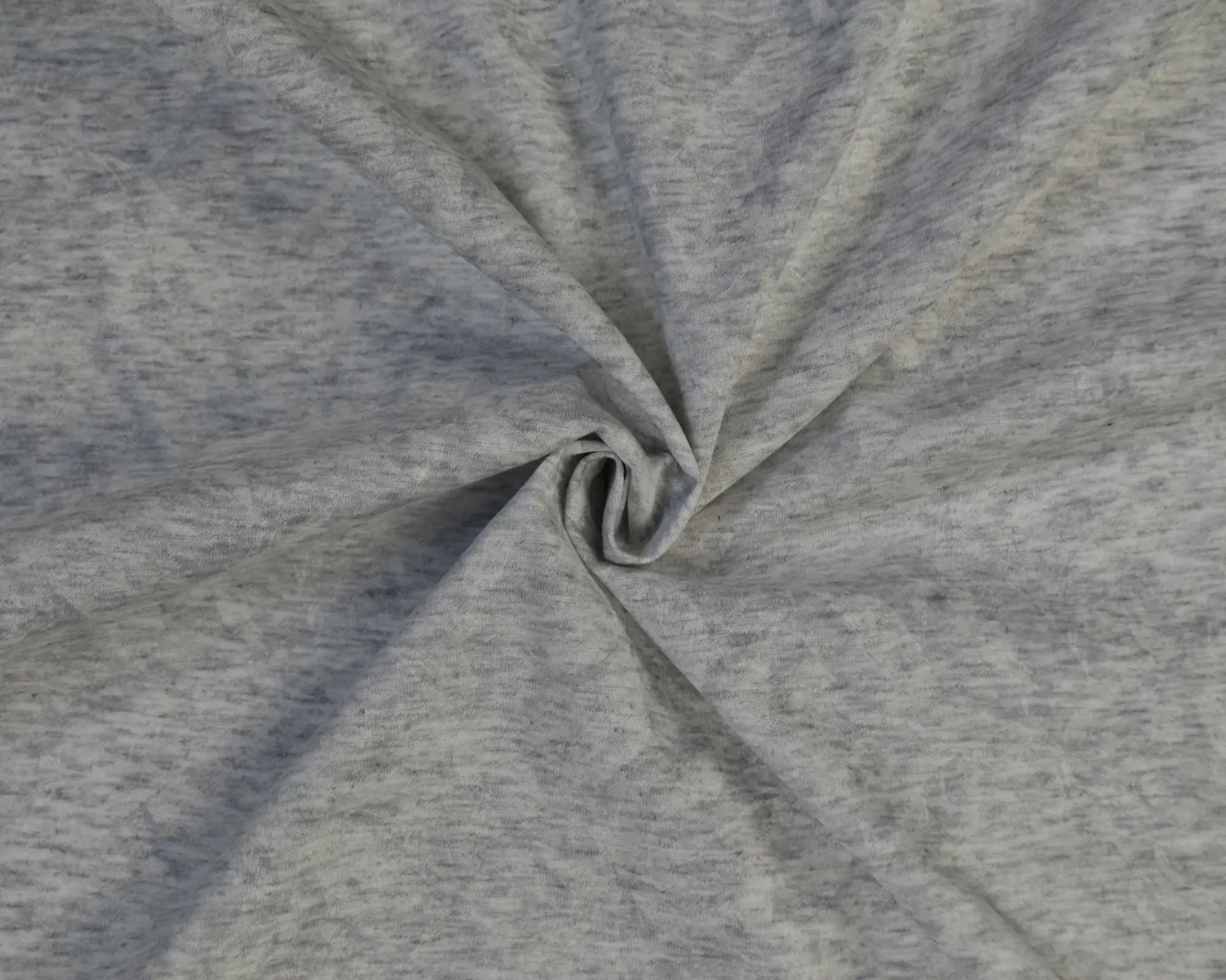 Cotton Jersey - Gray Heather with White Print