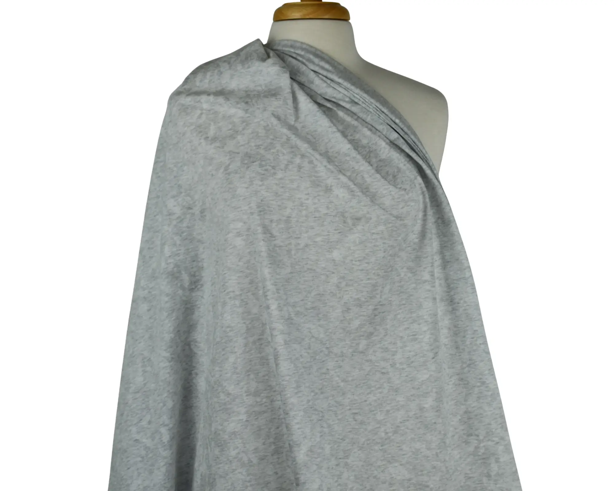 Cotton Jersey - Gray Heather with White Print - Image 5