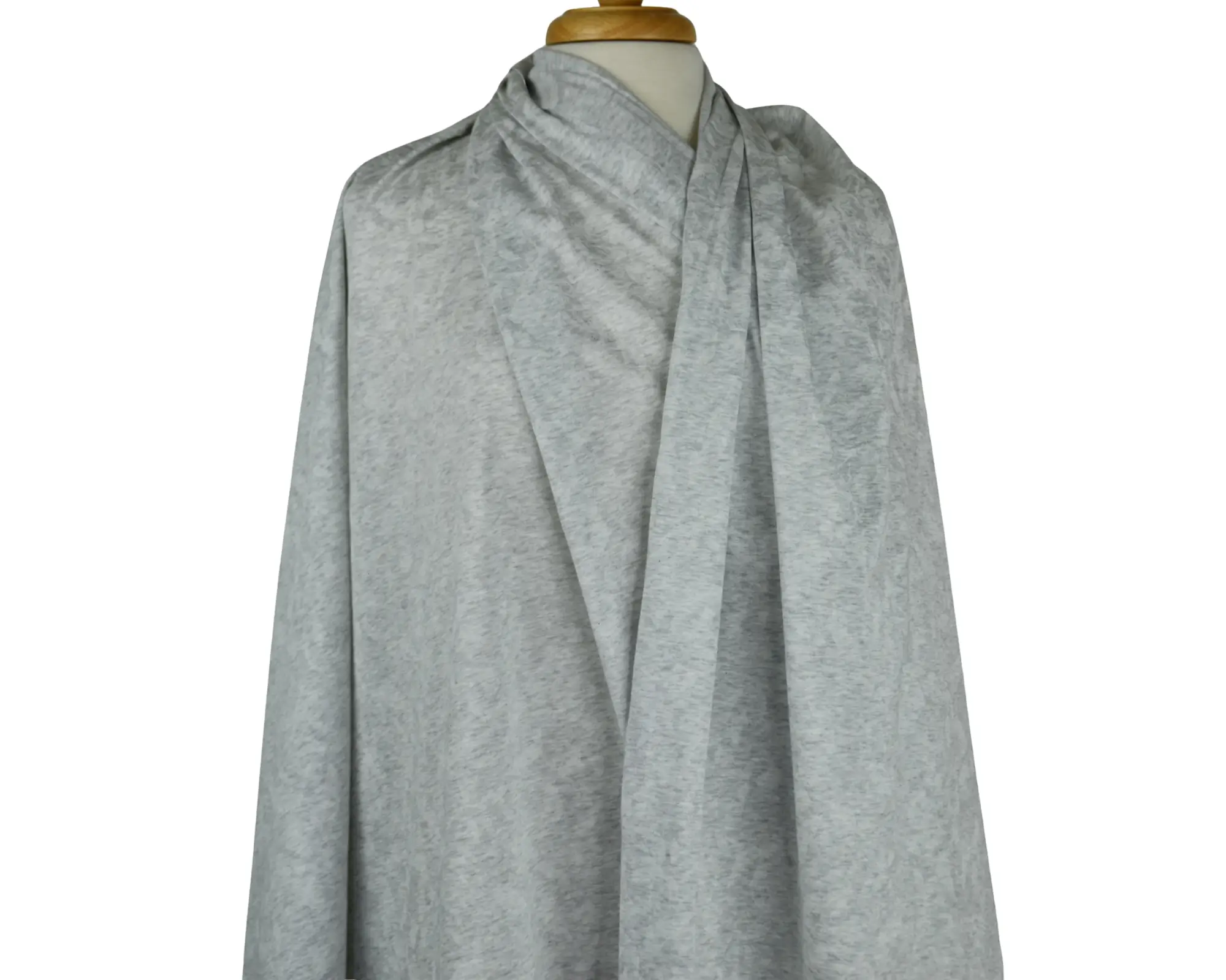 Cotton Jersey - Gray Heather with White Print - Image 6
