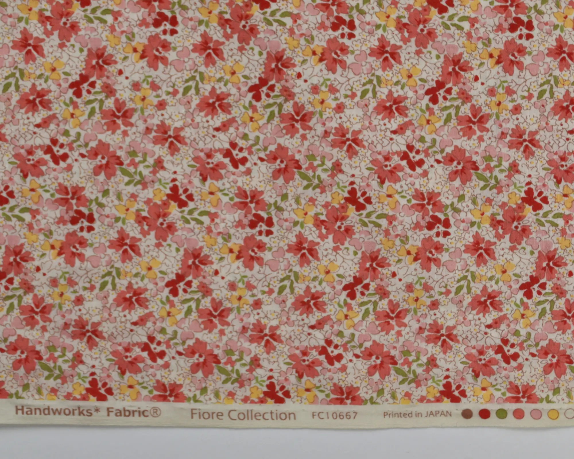 Cotton Broadcloth Shirting- Peach Coral Floral Print - Image 5