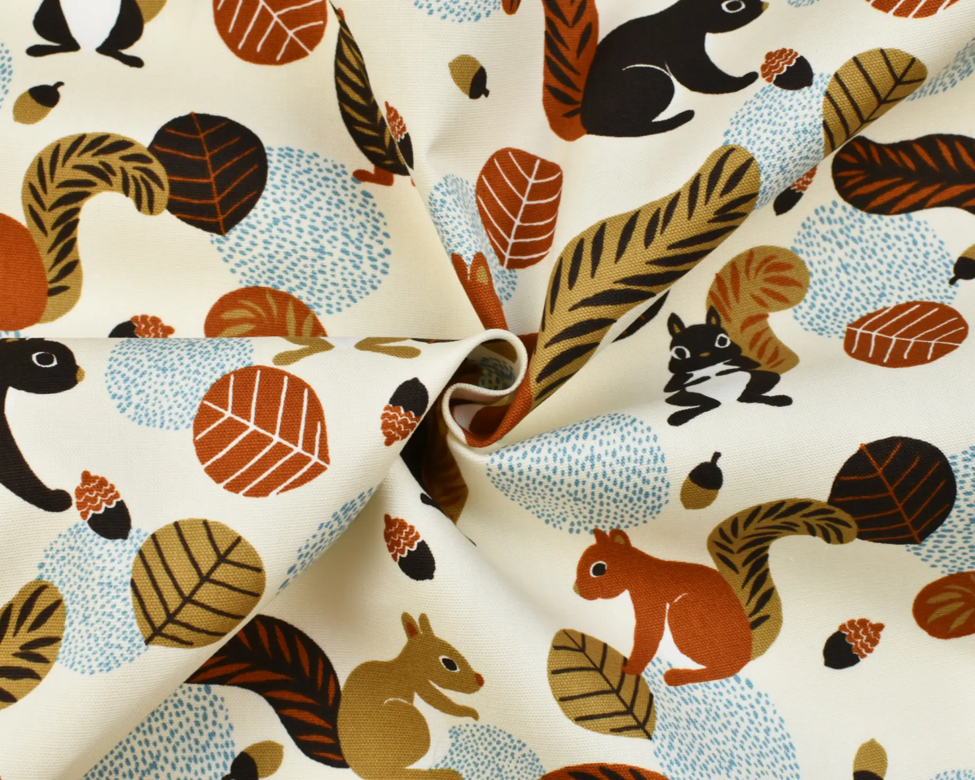 Cotton Oxford Shirting – Squirrel Print