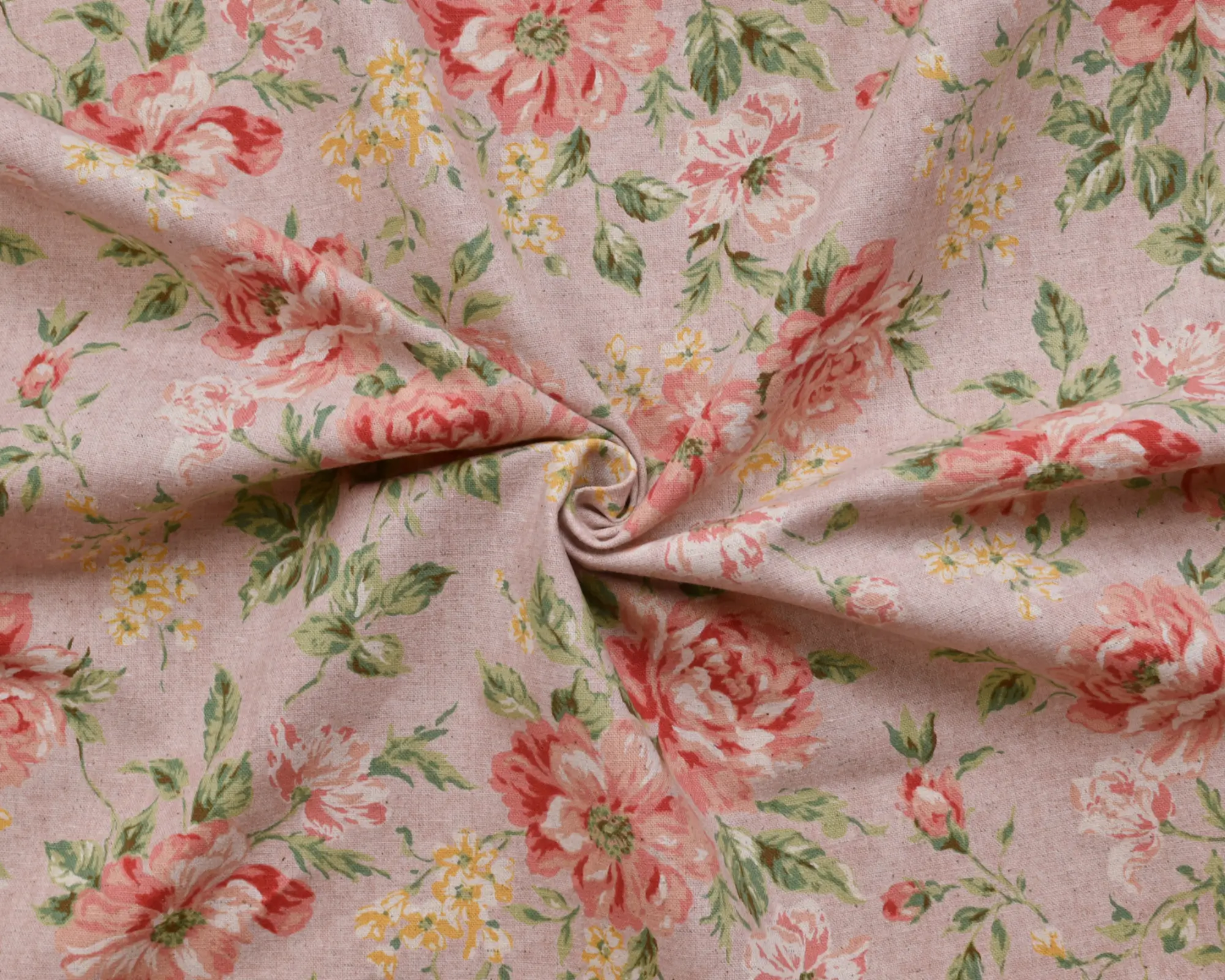 Cotton/Linen Broadcloth – Pink Roses