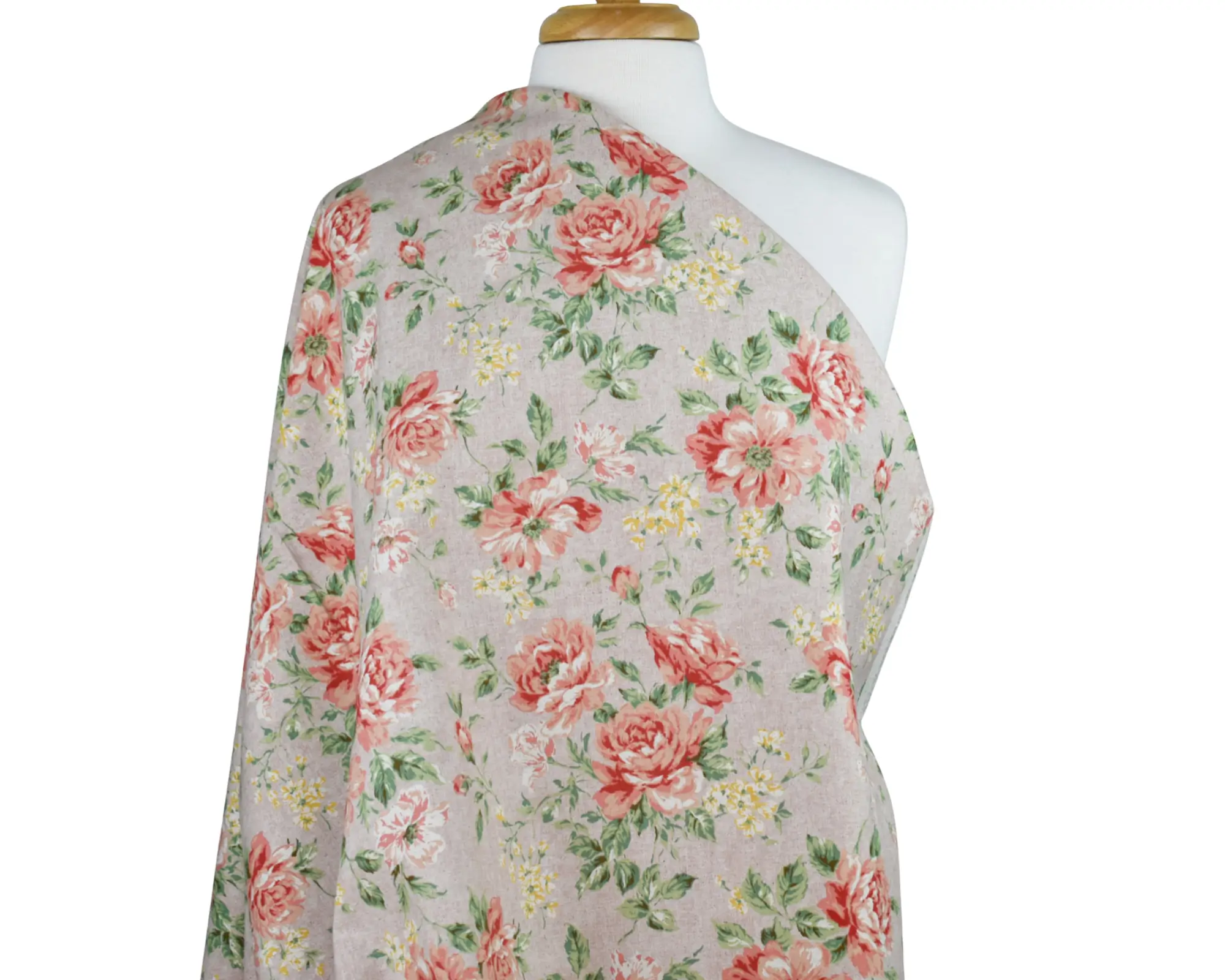 Cotton/Linen Broadcloth - Pink Roses - Image 6