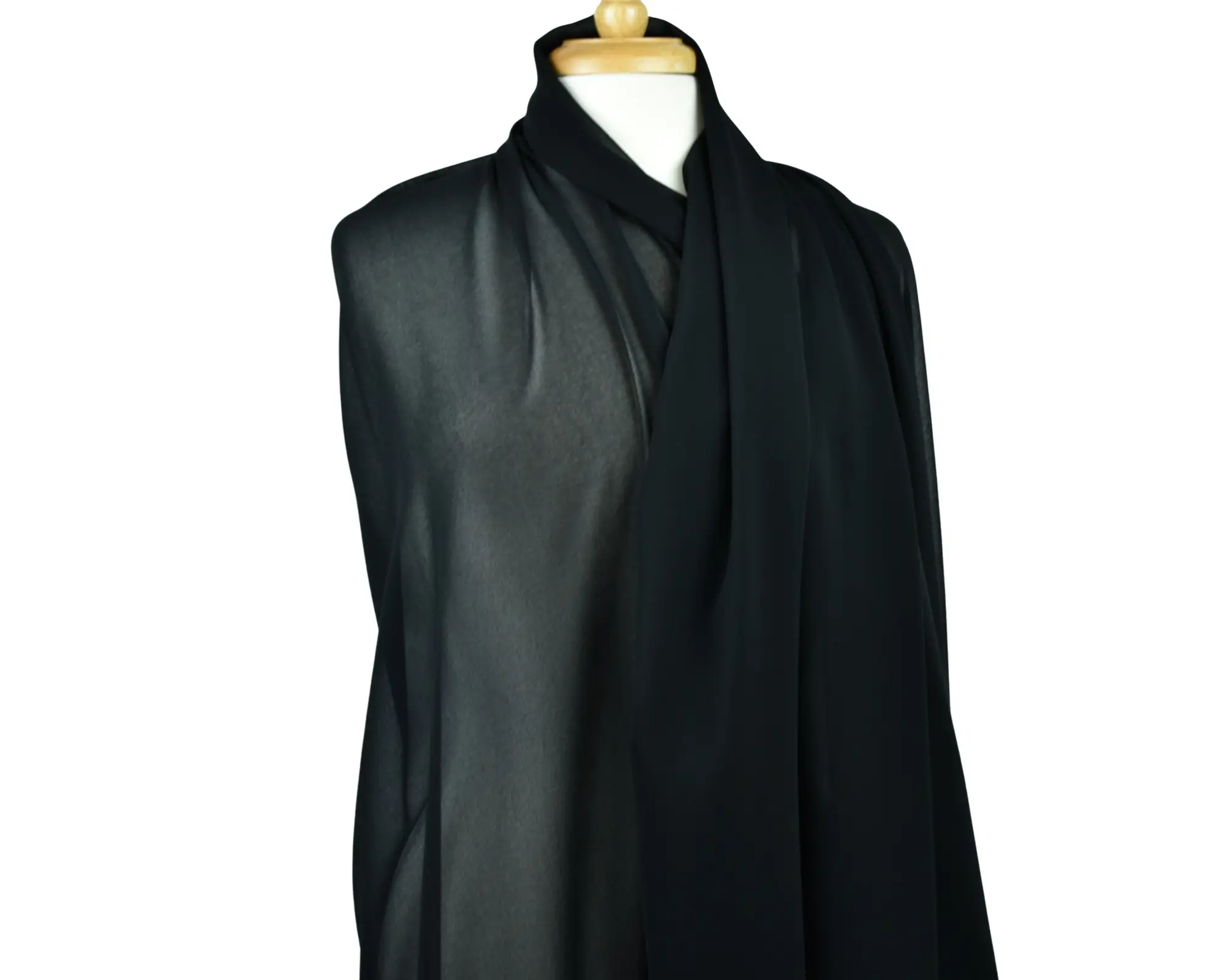 Polyester Chiffon - Black - Image 5