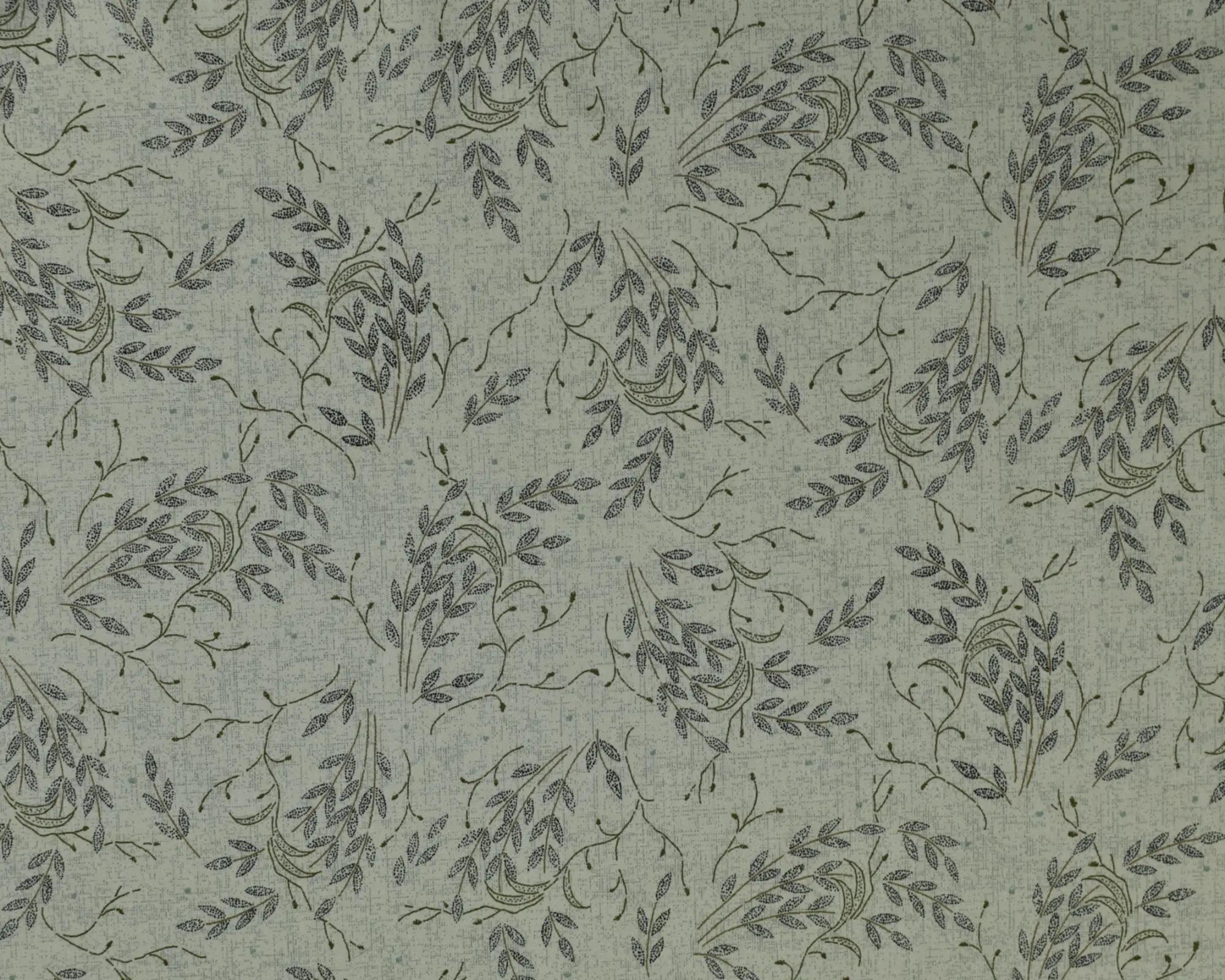 Cotton Broadcloth Shirting- Gray Leaf Print - Image 2