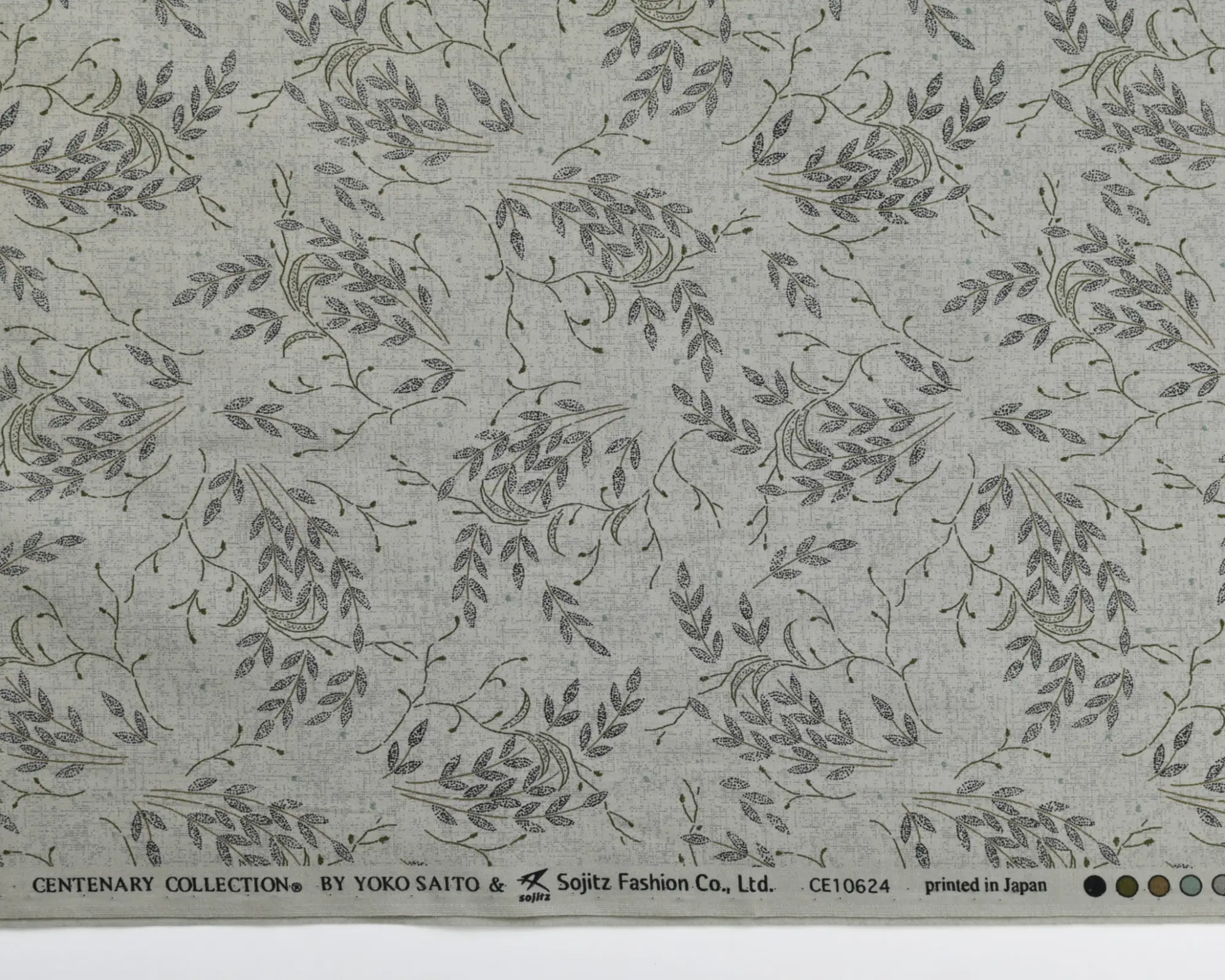 Cotton Broadcloth Shirting- Gray Leaf Print - Image 5