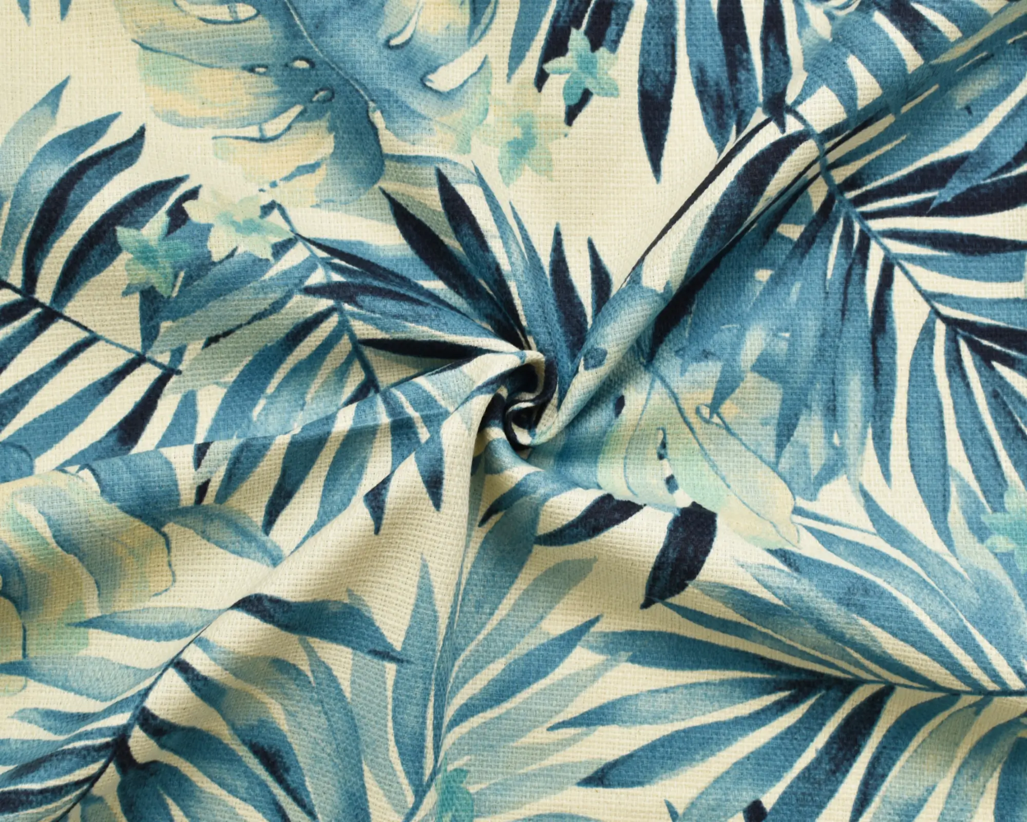 Cotton Dobby – Blue Tropical Print