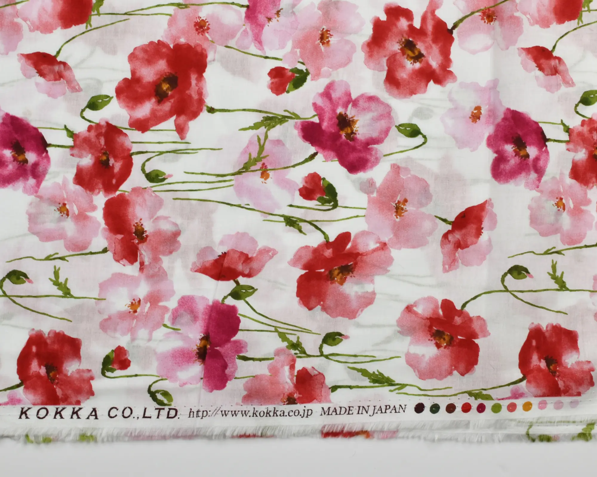 Kokka Cotton Lawn - Red Poppies - Image 5