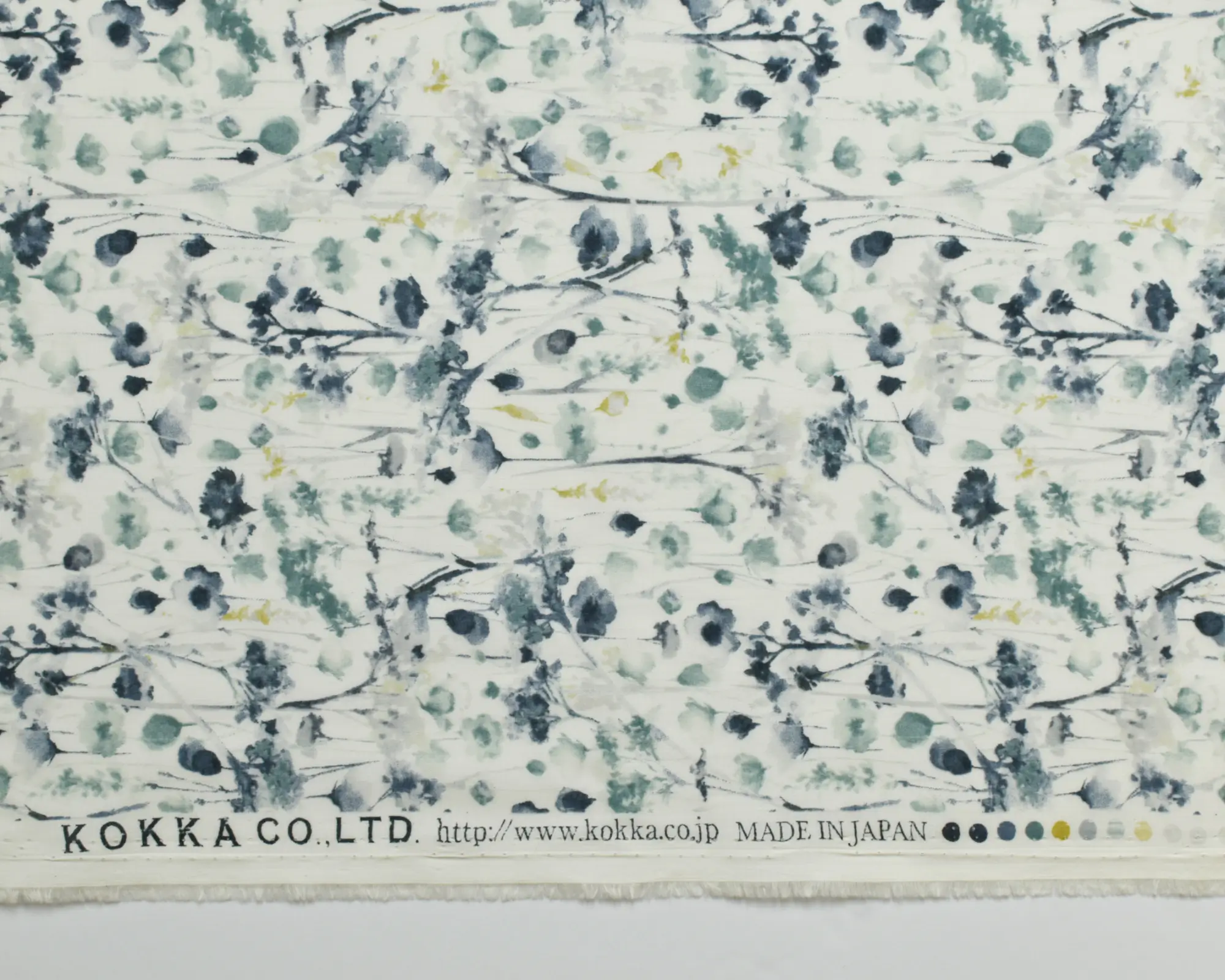 Kokka Cotton Lawn - Blue/Teal Floral Print - Image 5