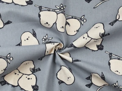 Cotton/Linen Broadcloth - Birds on Blue