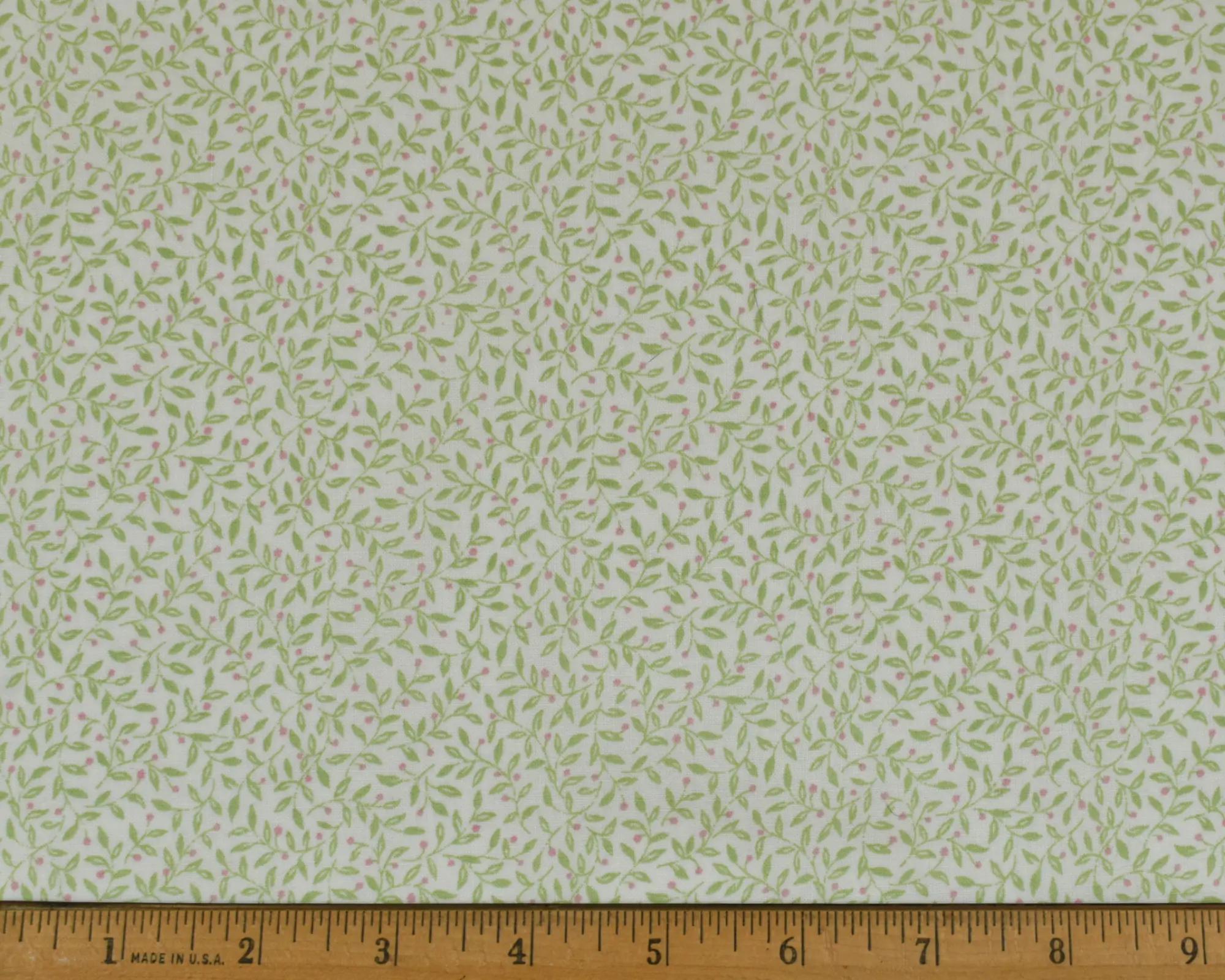 Cotton Broadcloth Shirting - Delicate Green Leaf - Image 3