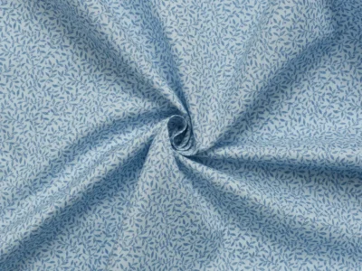 Cotton Broadcloth Shirting - Delicate Blue Leaf