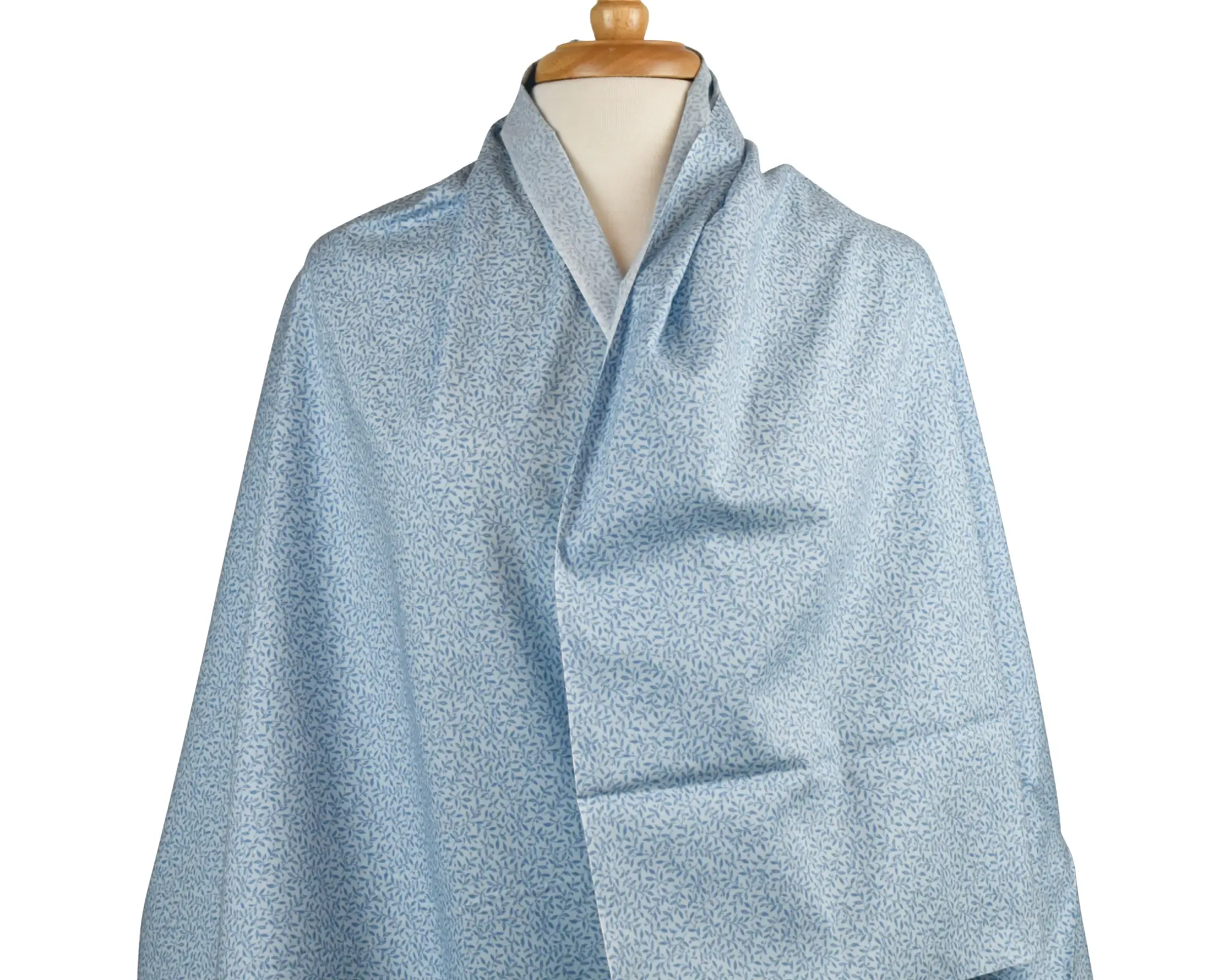 Cotton Broadcloth Shirting - Delicate Blue Leaf - Image 7