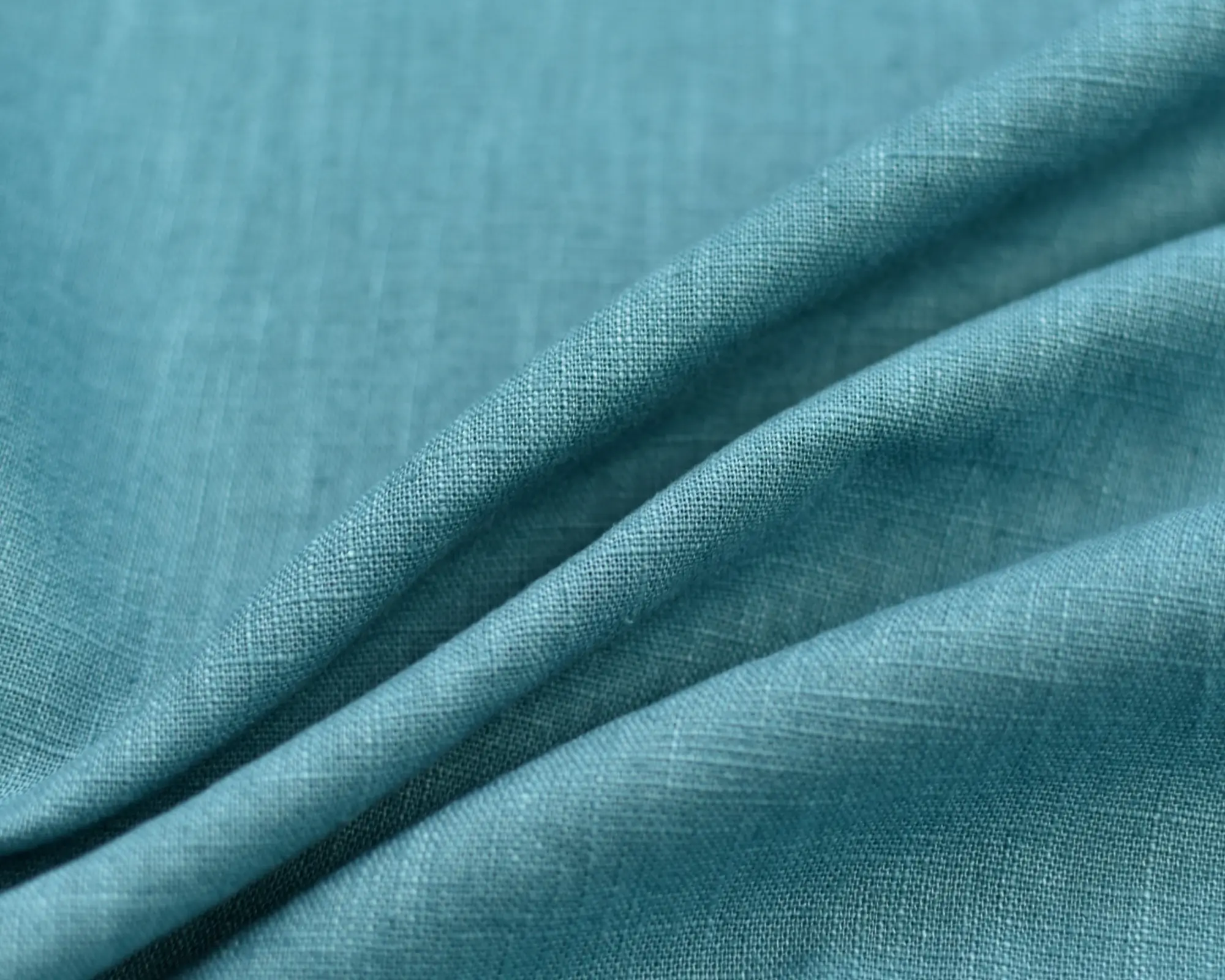 Washed Linen/Cotton Blend - Teal - Image 3