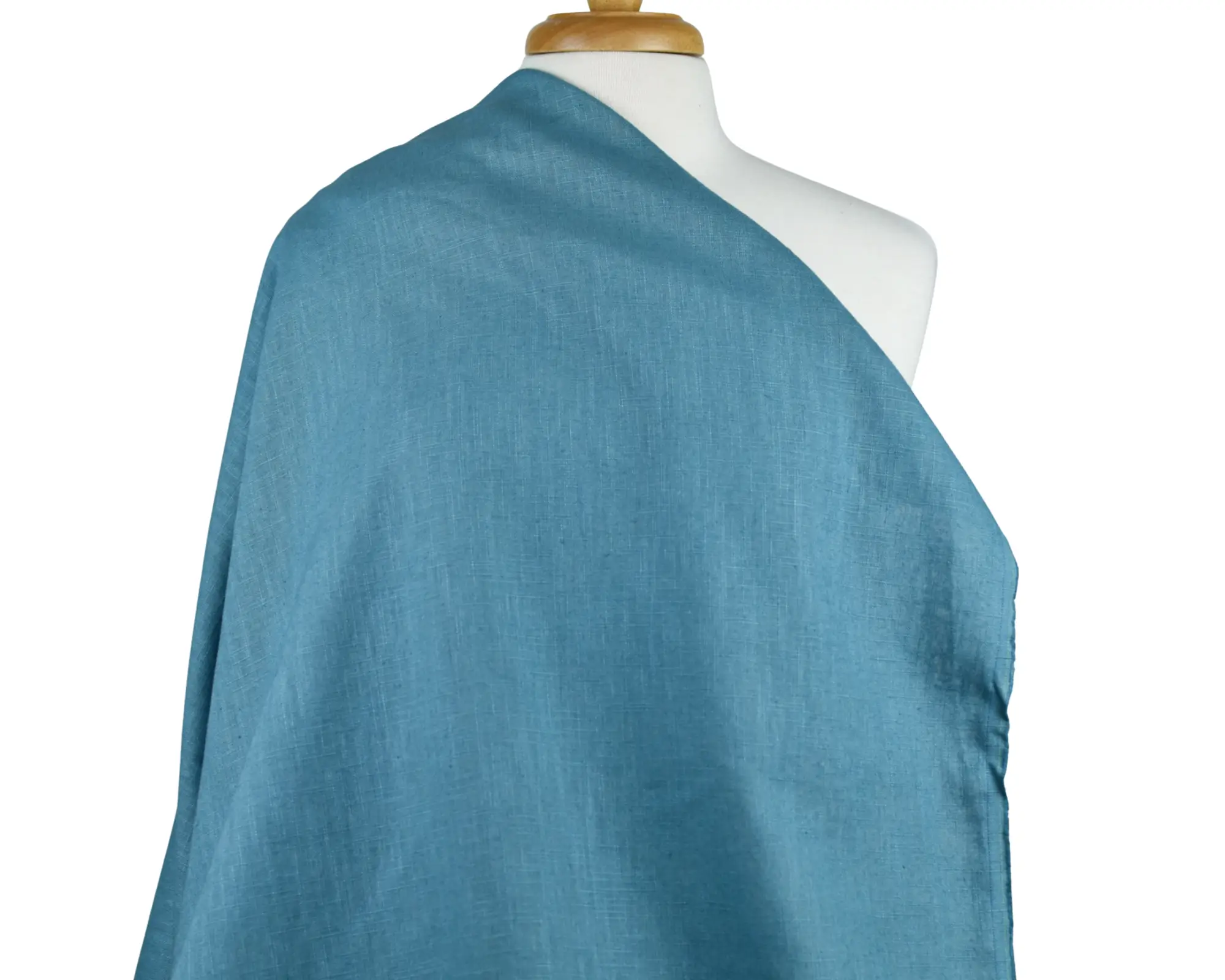 Washed Linen/Cotton Blend - Teal - Image 4