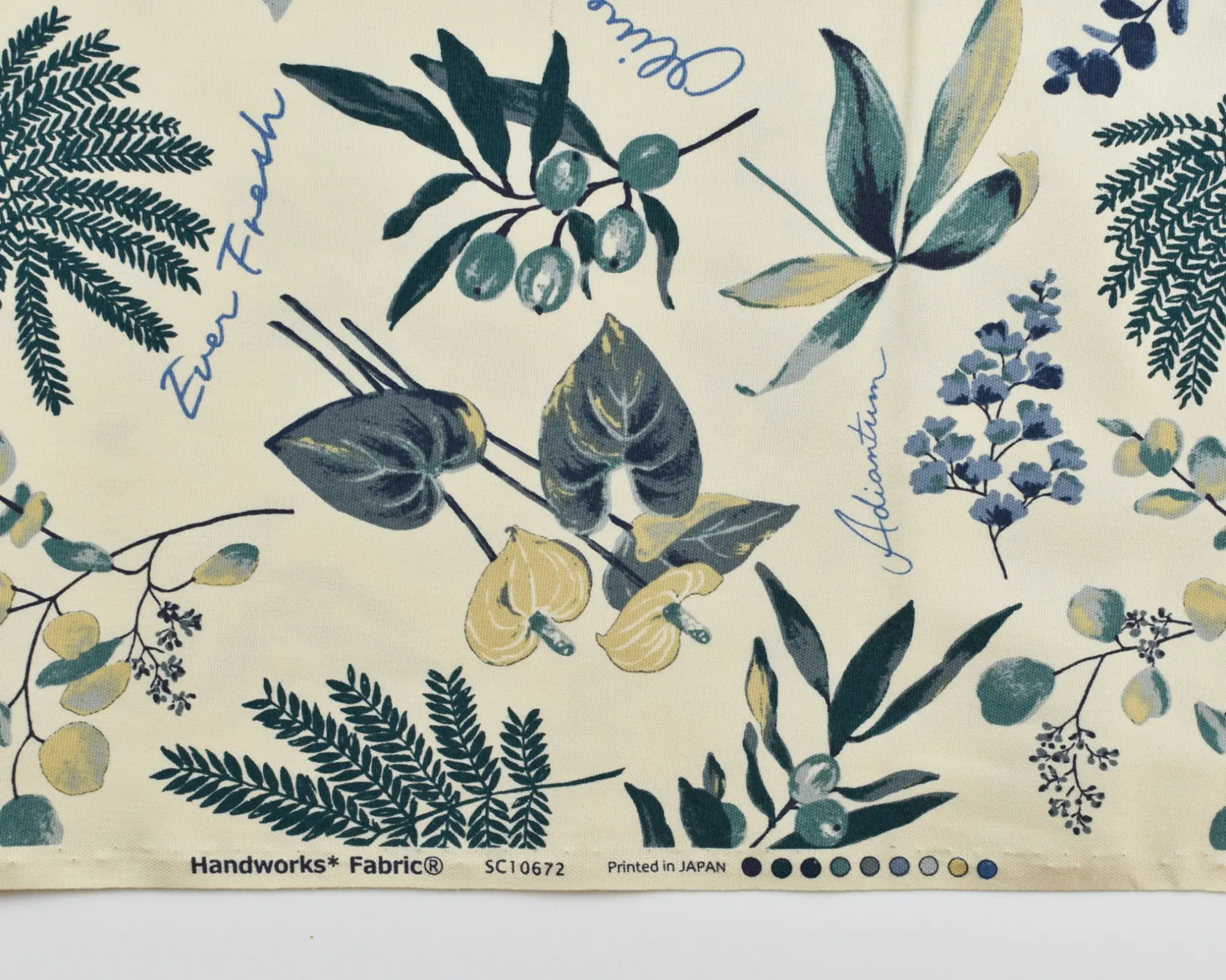 Cotton Oxford Shirting - Botanical Print on Cream - Image 5