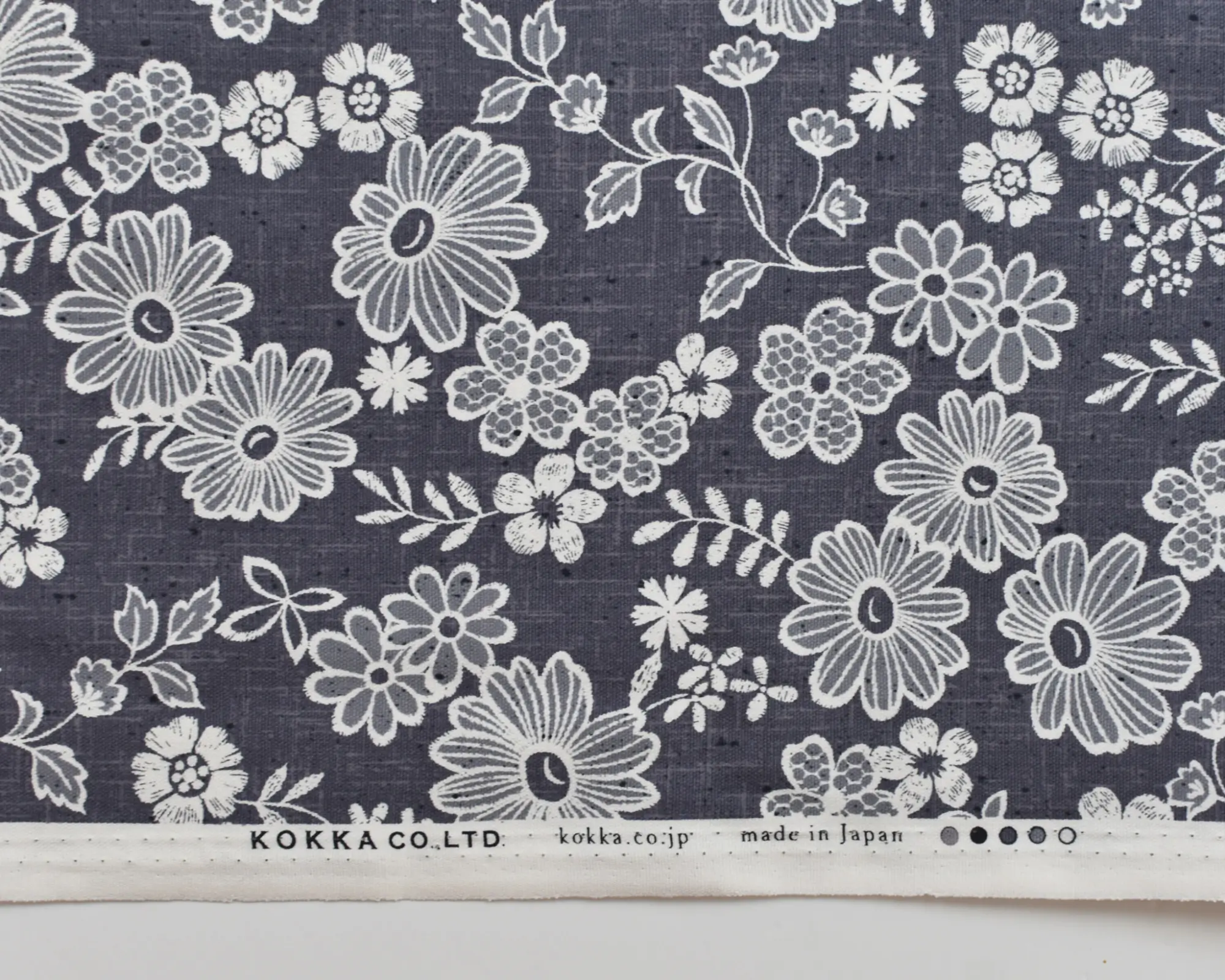 Cotton Oxford Shirting - Gray with Large Floral - Image 5