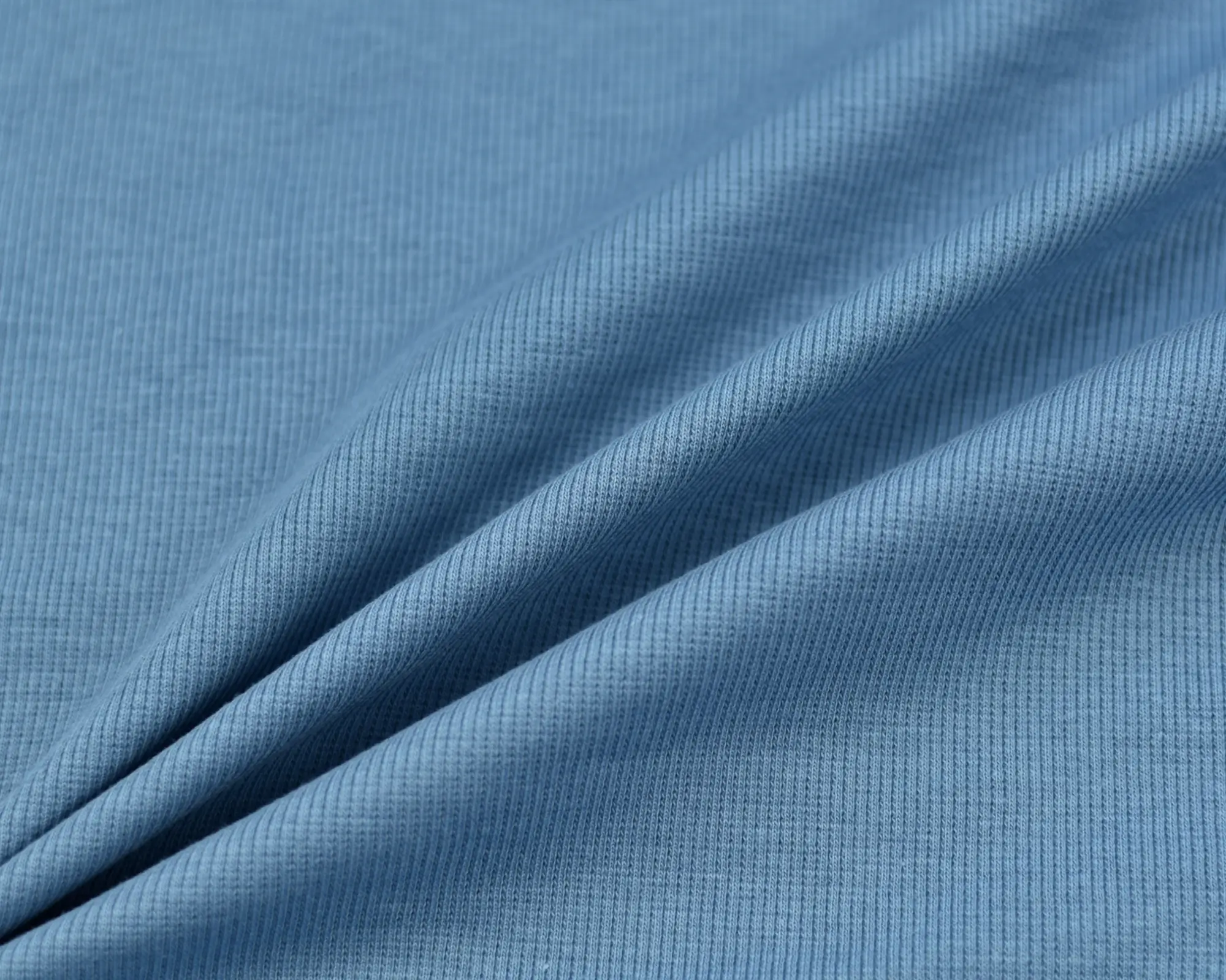 Organic Cotton Rib Knit - Medium Blue - Image 4