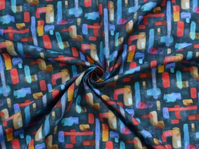Cotton Poplin - Geometric Watercolor Print